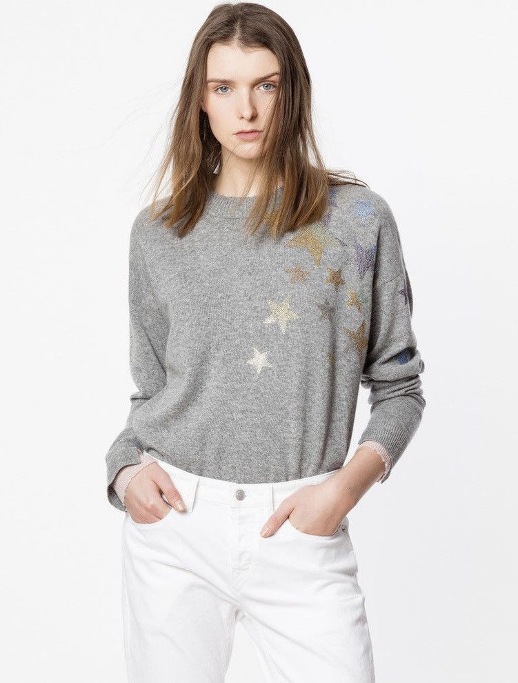 Zadig & Voltaire Zadig & Voltaire Gaby Strass Stars Cashmere Studded Sweater Size XS / US 0-2 / IT 36-38 - 1 Thumbnail