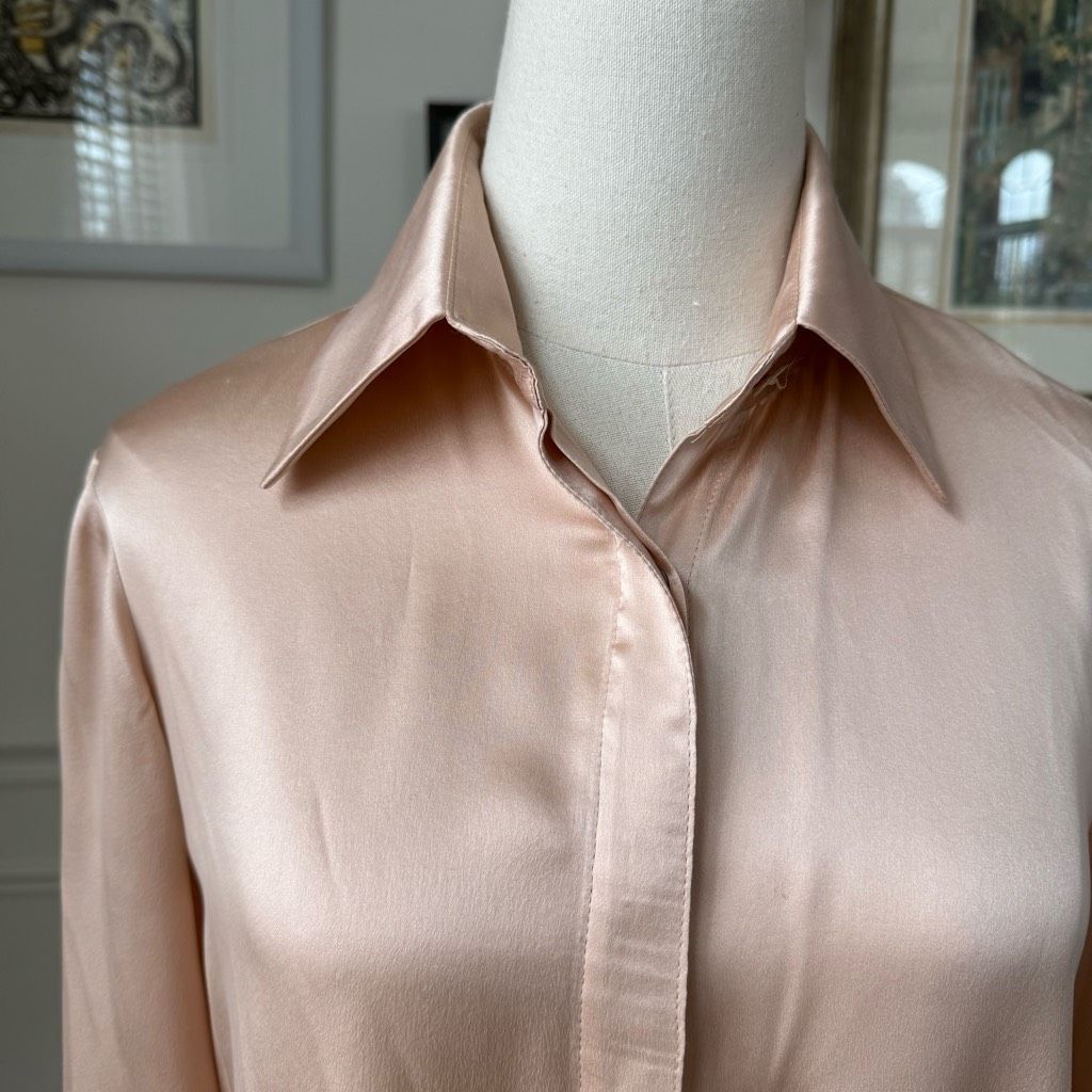 Other Finley Lindy 100% Silk Blouse Knot Front Wine Bar Blush Pink Size S / US 4 / IT 40 - 2 Thumbnail