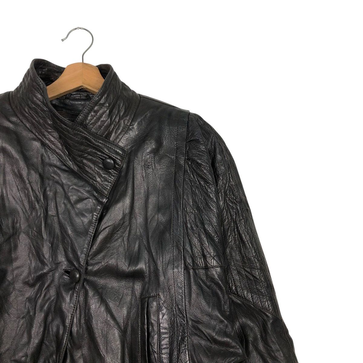 Vintage 🔥CROPPED BONDAGE BIKER LEATHER JACKET SERGE MIKO PARIS Size US M / EU 48-50 / 2 - 8 Thumbnail