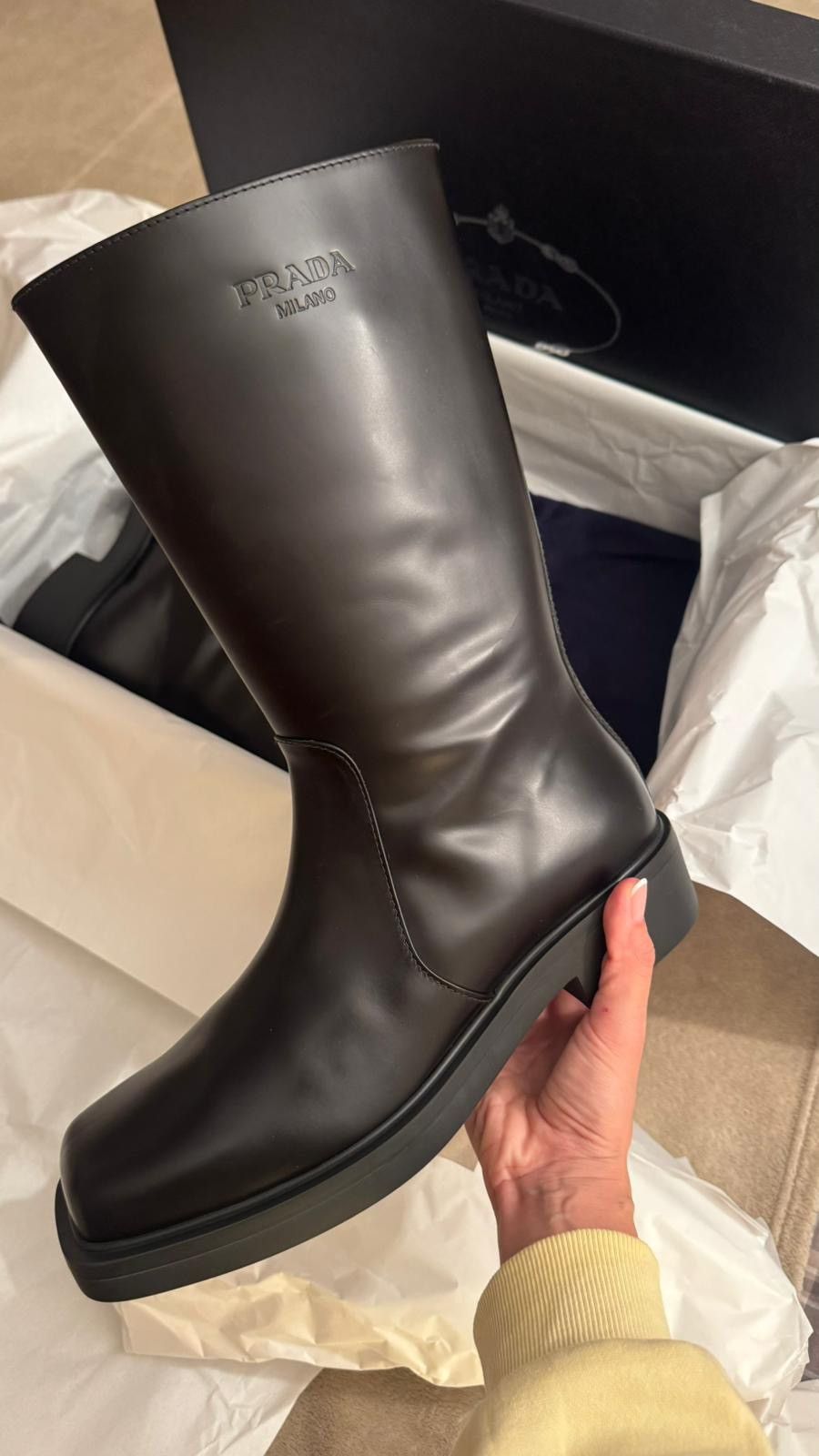 Prada Brushed Tall Leather Chelsea boots Size US 8 / EU 41 - 7 Thumbnail