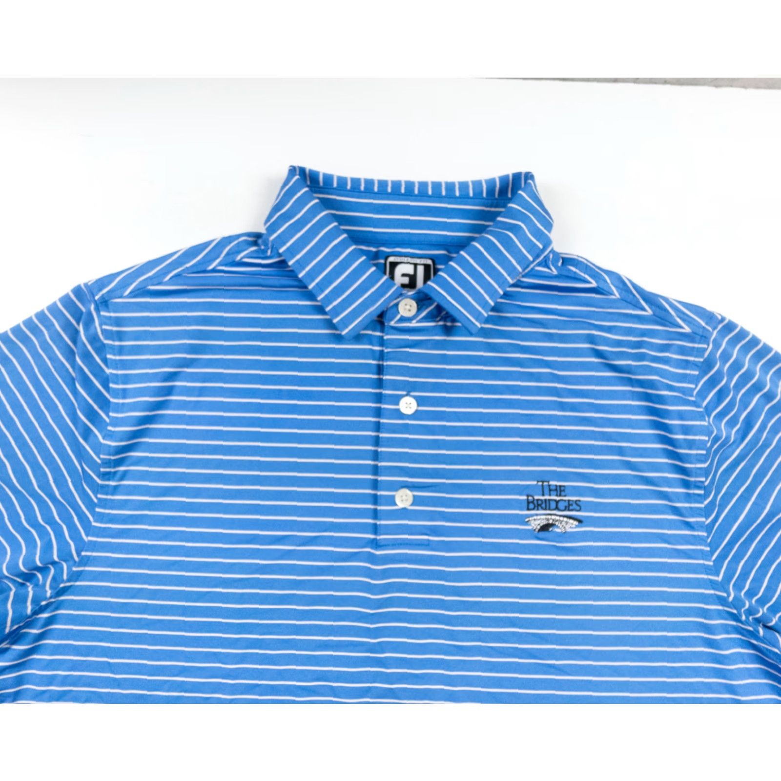 Footjoy FootJoy Polo Shirt Men’s Large Blue Short Sleeve Golf Regular Fit Striped Polo Shirt 100% Polyester Spandex Size US L / EU 52-54 / 3 - 2 Thumbnail
