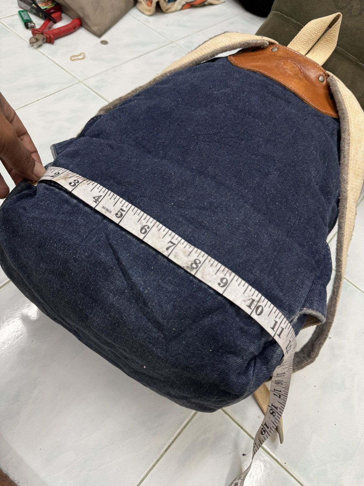 Overland 🔥🔥🔥ARCHIVE OVERLAND DENIM LEATHER BAGPACK Size ONE SIZE - 16 Thumbnail