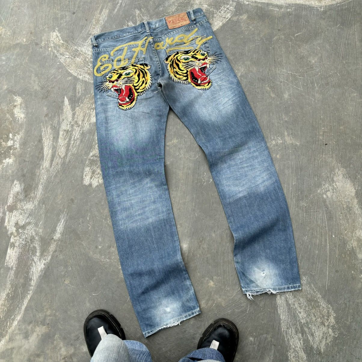 Crazy Vintage Edhardy Spell Out 🦁 Jeans