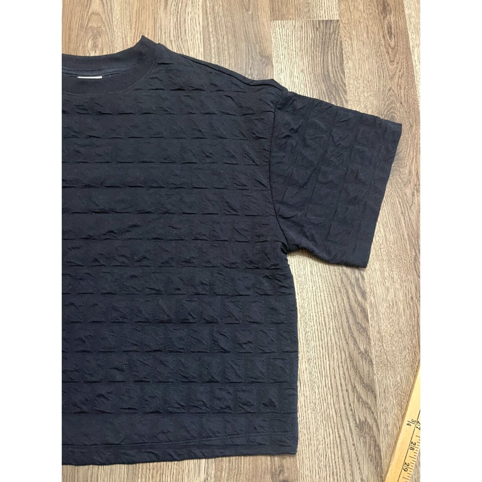 Vintage A New Day Shirt Women’s Size Small Black Textured Short Sleeve Shirt Casual Modern Version: T-Shirt (No N/A) Size S / US 4 / IT 40 - 4 Thumbnail