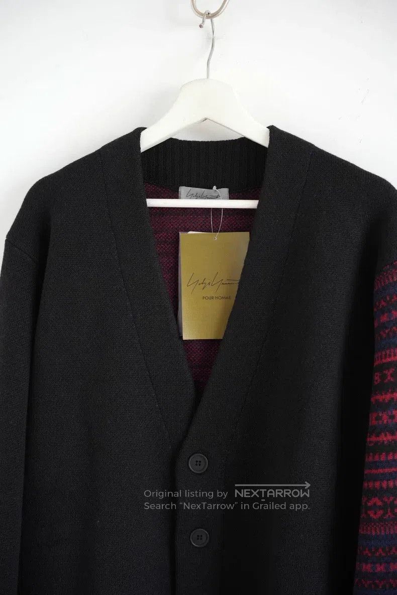 Yohji Yamamoto YOHJI YAMAMOTO Black and Red Striped Knit Cardigan Size US L / EU 52-54 / 3 - 3 Thumbnail