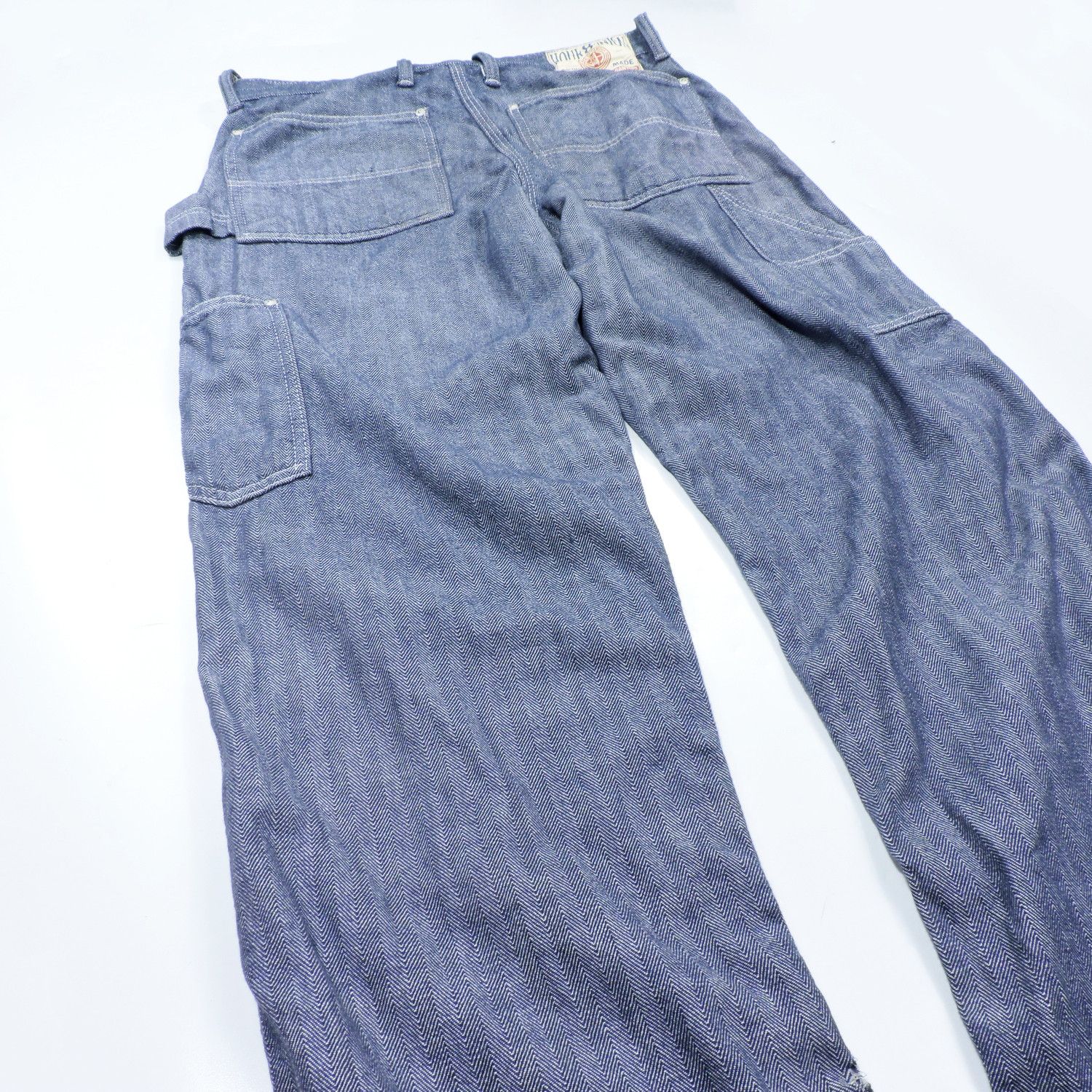 The Real McCoy's 8HU LOT 724 DOUBLE KNEE HERRINGBONE LIGHT CHAMBRAY TROUSERS Size US 32 / EU 48 - 16 Thumbnail