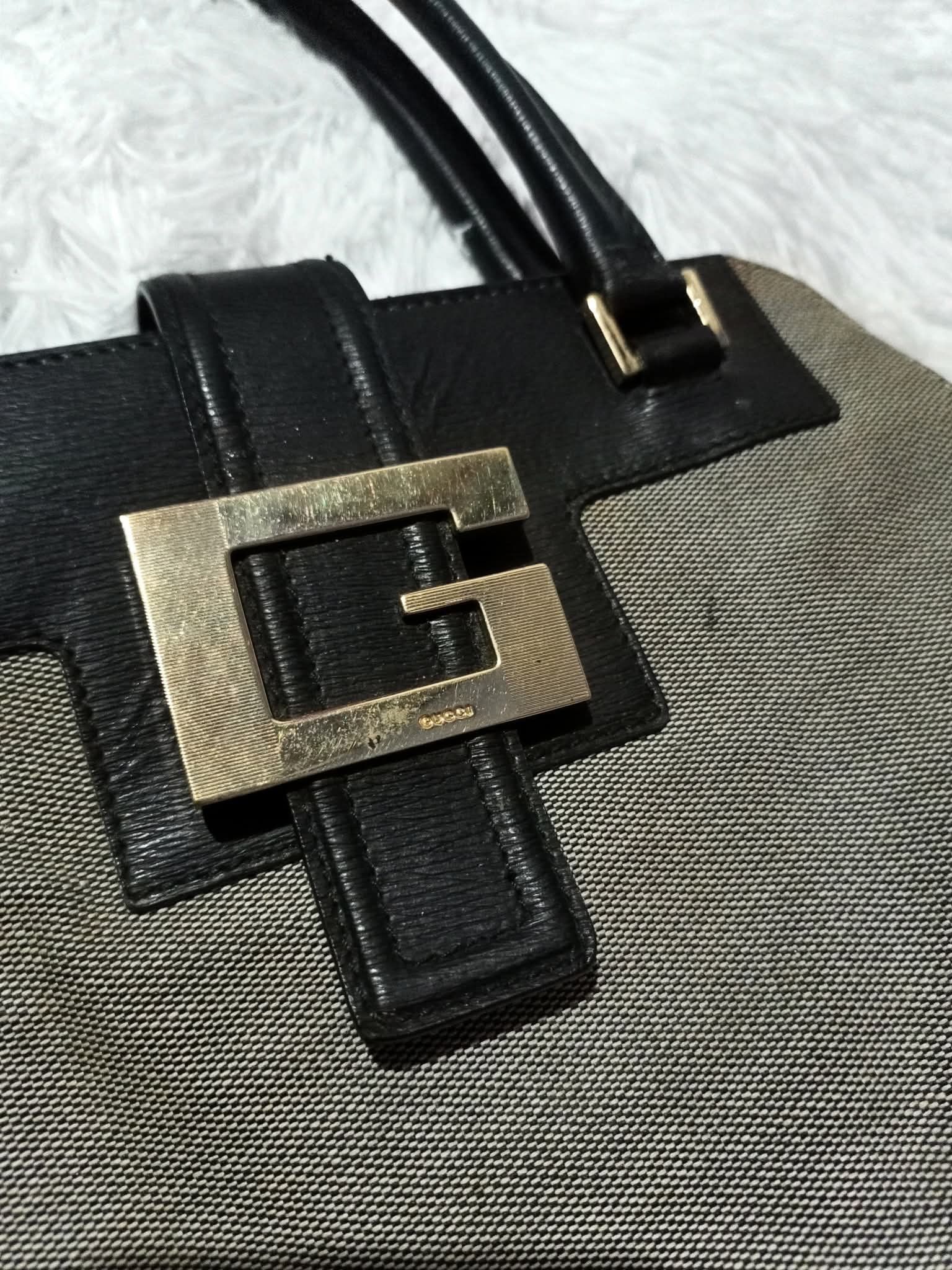 Gucci GUCCI VINTAGE G SQUARE LOGO HAND BAG LEATHER Size ONE SIZE - 2 Thumbnail