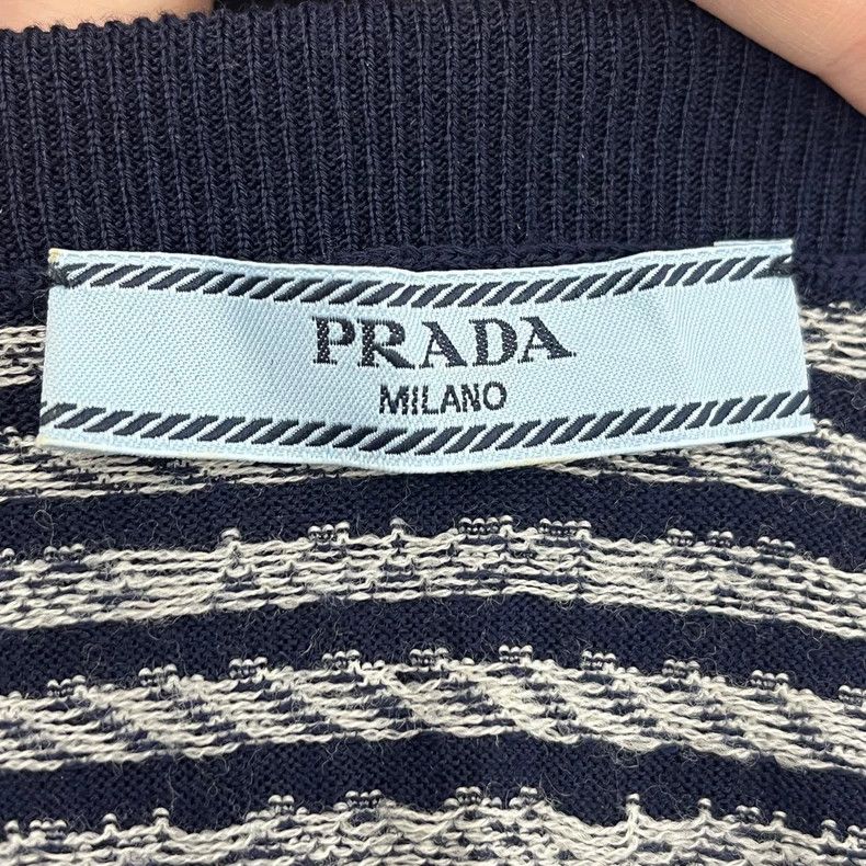 Prada Prada Navy blue full-printed letter small turtleneck wool k Size US XXS / EU 40 - 5 Thumbnail