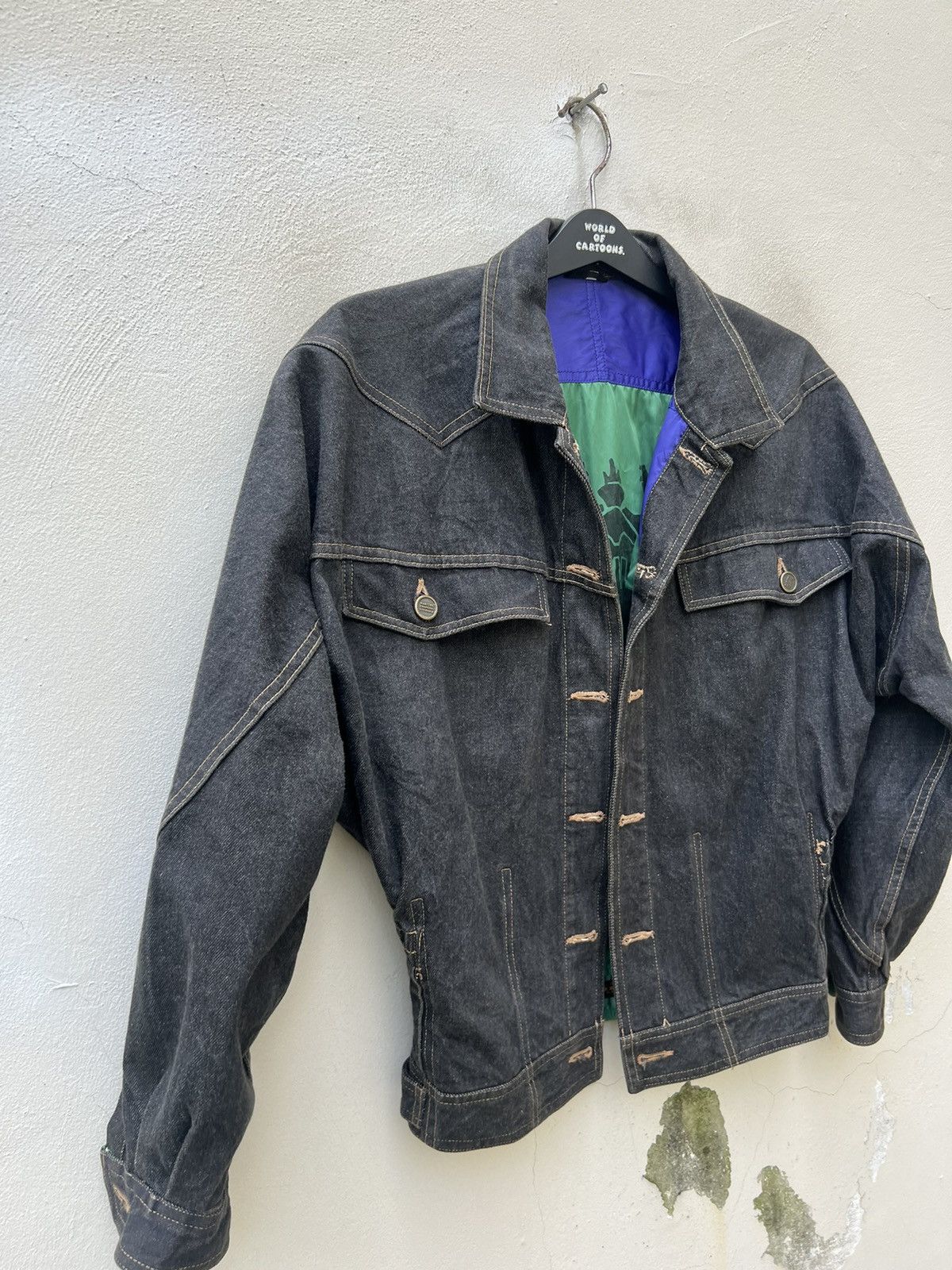 Marithe + Francois Girbaud × Vintage Vintage 90s MFG Reversible Denim Trucker Jacket Size US M / EU 48-50 / 2 - 19 Thumbnail