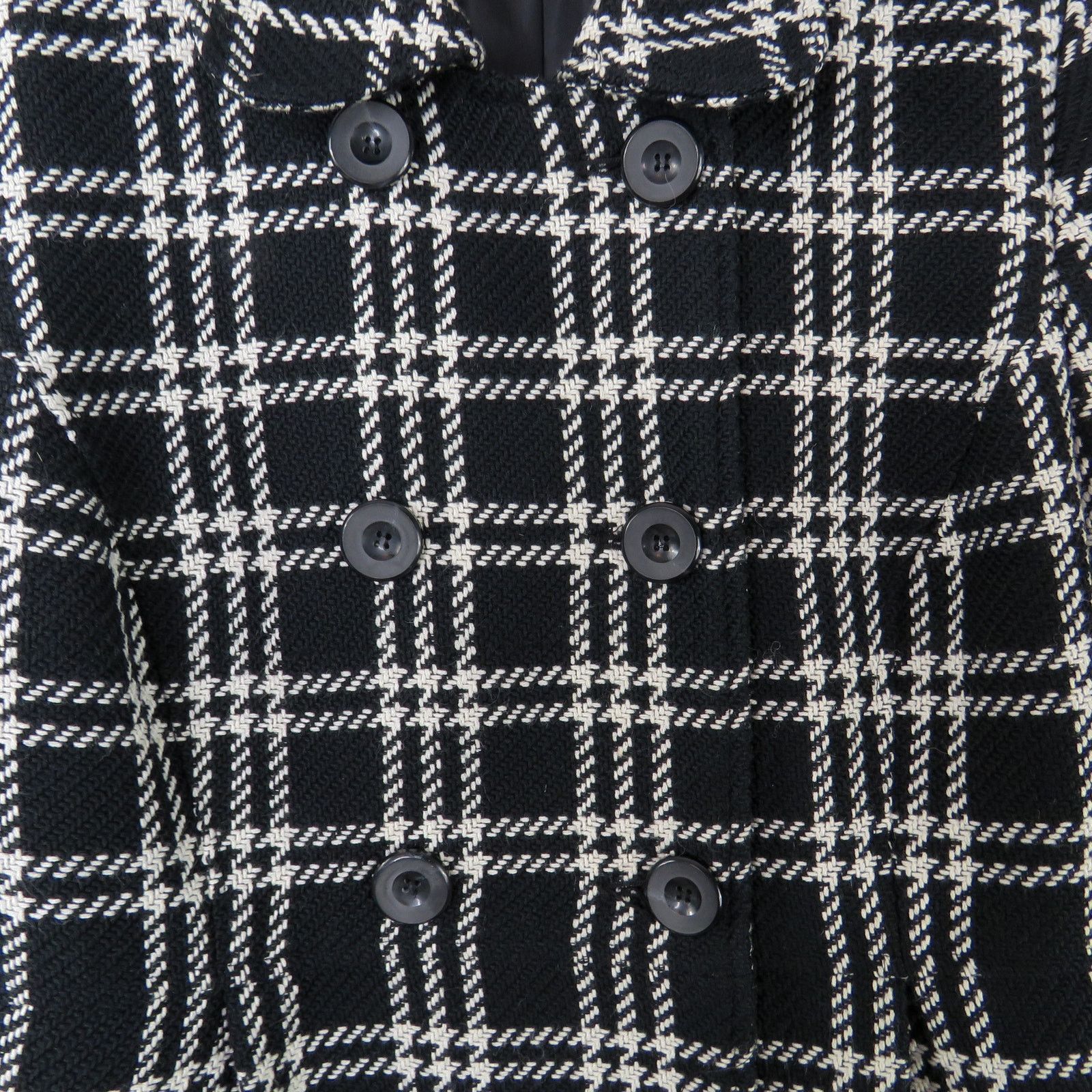 Other Style & Co. Black & White Plaid Long Wool Peacoat Large Size L / US 10 / IT 46 - 6 Thumbnail