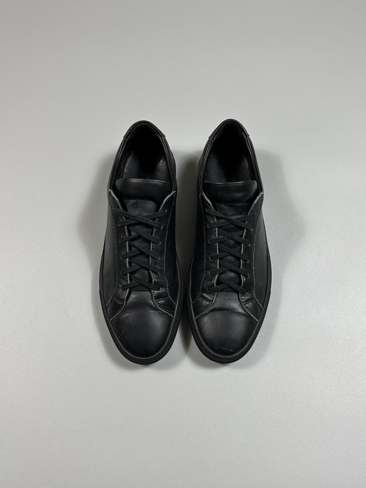 Common Projects Common Projects Achilles Low Black Leather Sneakers Size US 13 / EU 46 - 3 Thumbnail