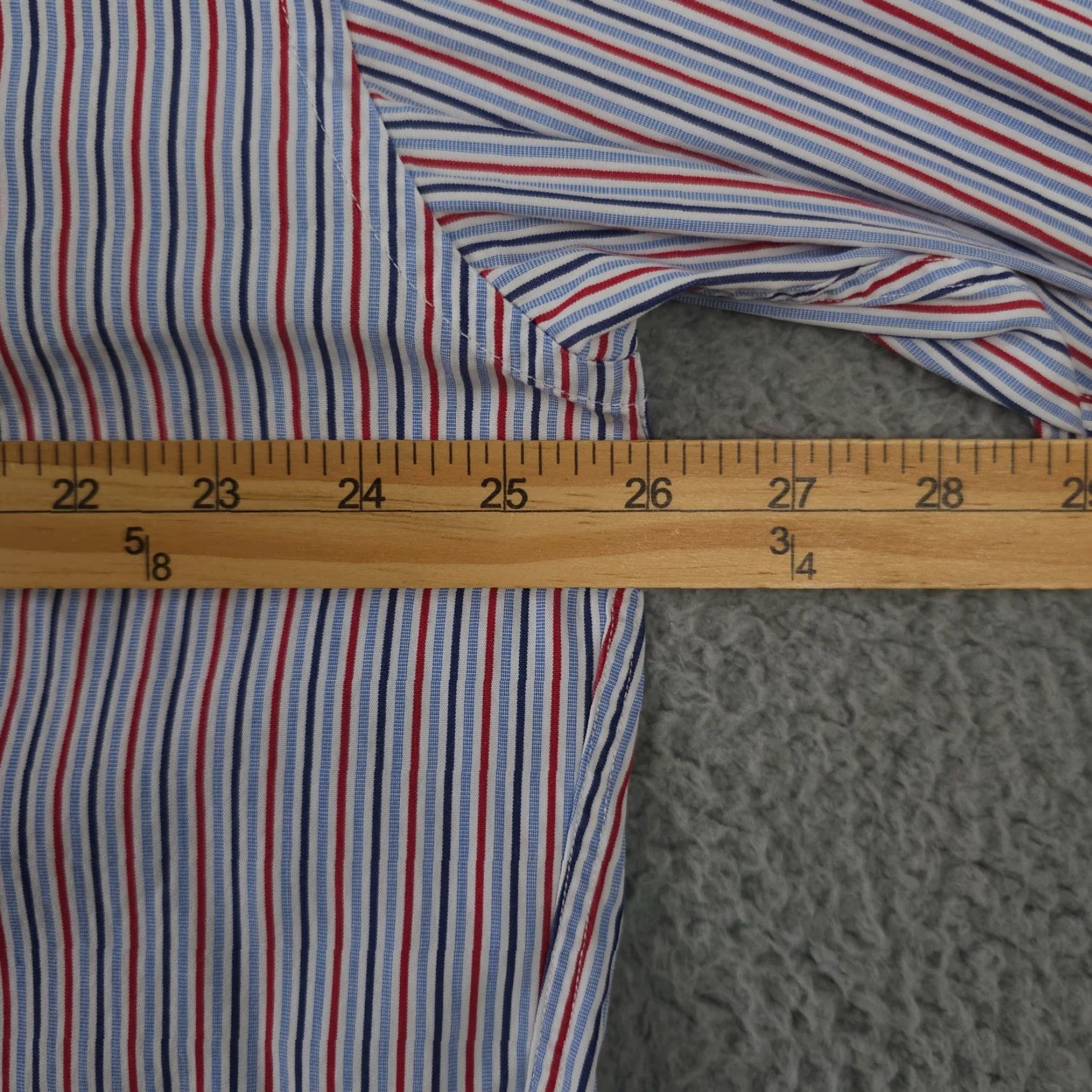 Tommy Hilfiger Tommy Hilfiger Shirt Mens XL Red White Blue Striped 80s 2 Ply Fabric Button Down Size US XL / EU 56 / 4 - 6 Thumbnail