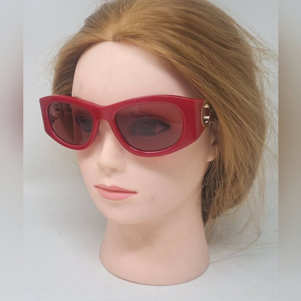 Salvatore Ferragamo NWOT Salvatore Ferragamo Women's Sunglasses Red Gold Logo S Size ONE SIZE - 7 Thumbnail