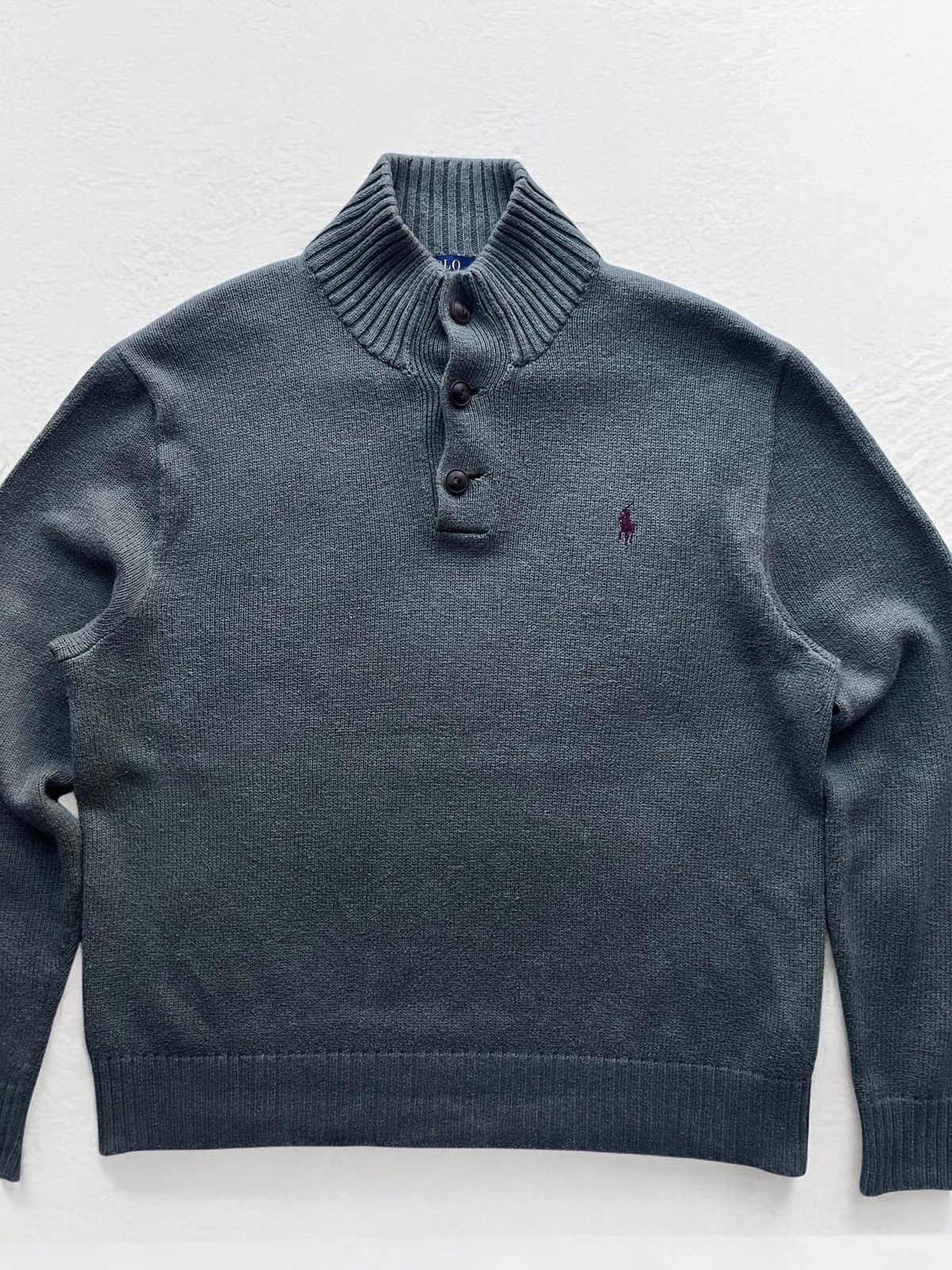 Polo Ralph Lauren × Vintage POLO RALPH LAUREN HEAVY KNIT SWEATER 1/4 Button Vintage y2k Size US M / EU 48-50 / 2 - 3 Thumbnail