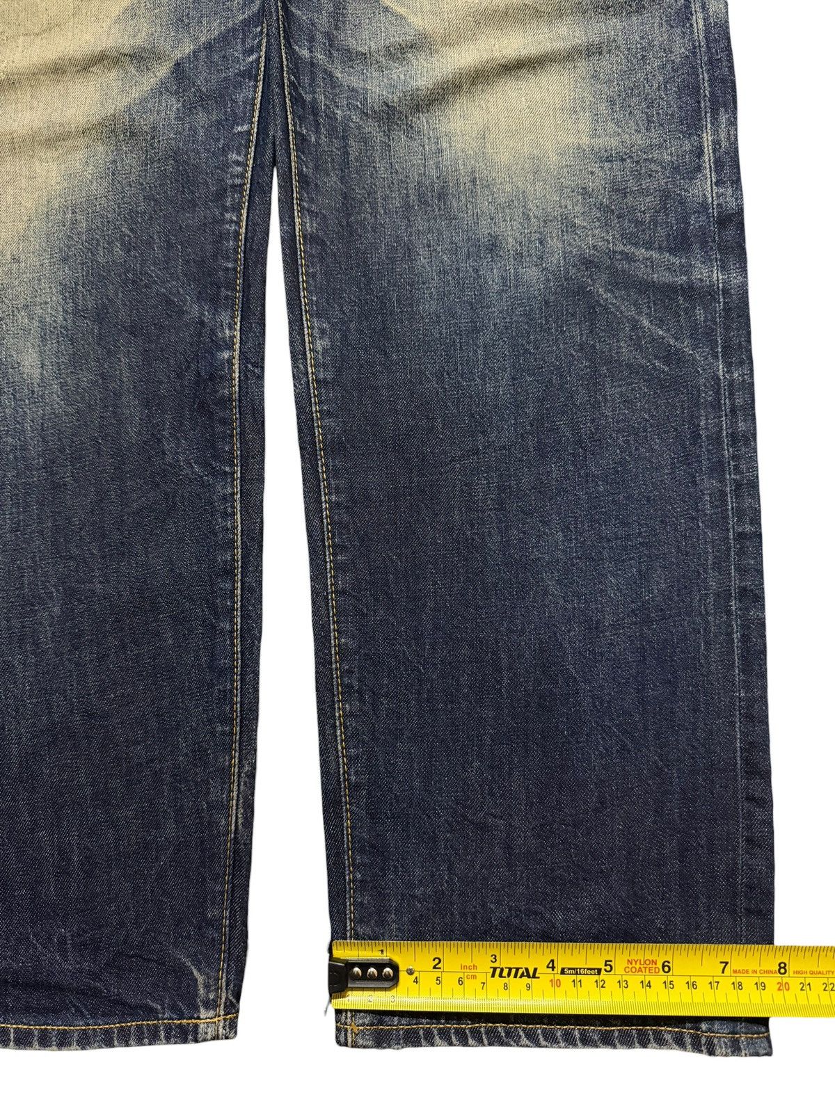 GU Vintage Y2K Japanese GU Blue Mud Wash Whisker Distressed Size US 34 / EU 50 - 12 Thumbnail