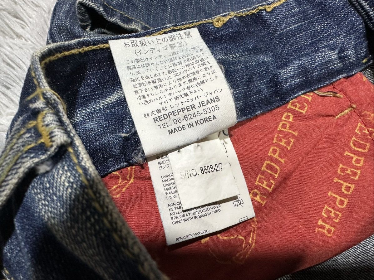 Japanese Brand 🔥Sick Y2K Red Pepper Jeans Flared Denim Distressed Size US 34 / EU 50 - 16 Thumbnail