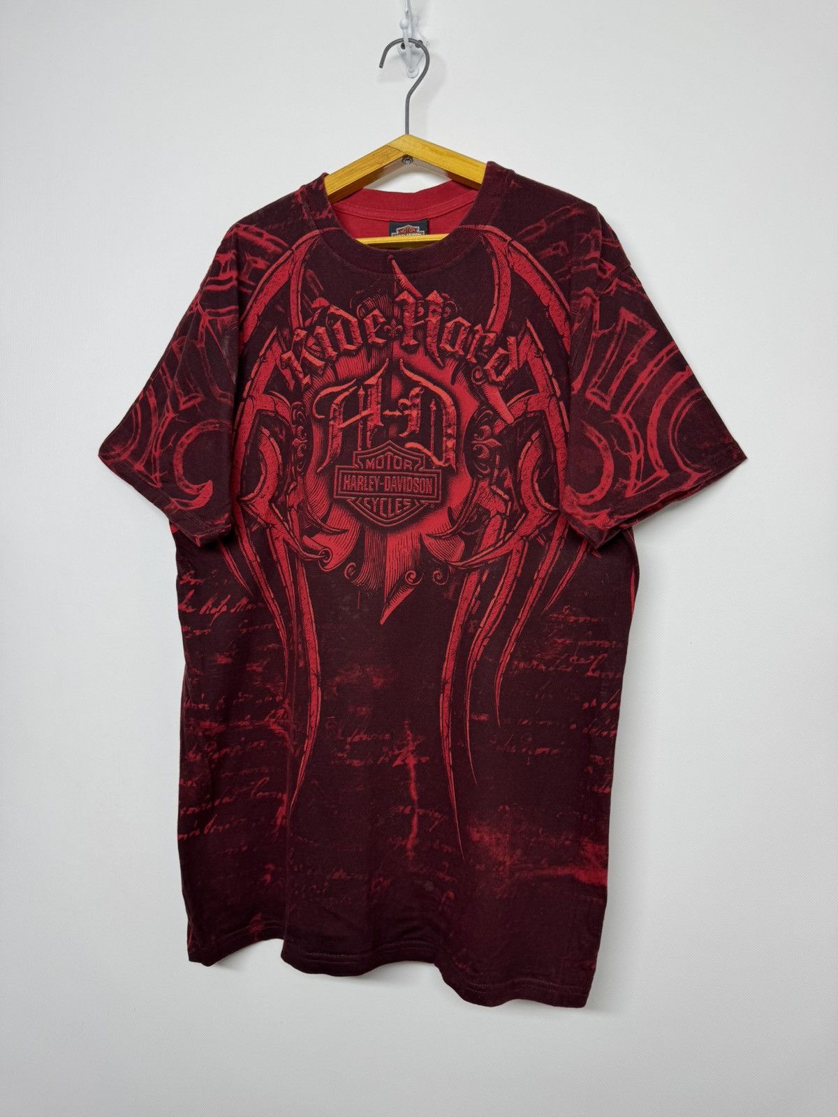 Harley Davidson Sickest Vintage Y2k Rare Harley Davidson All Print T-Shirt Size US L / EU 52-54 / 3 - 5 Thumbnail
