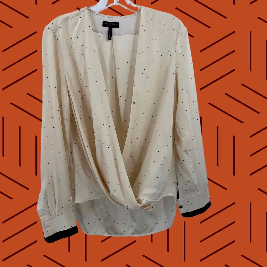 Rag & Bone Pre-Owned Rag & Bone Ivory Size Small Long Sleeve Blouse Size S / US 4 / IT 40 - 1 Thumbnail