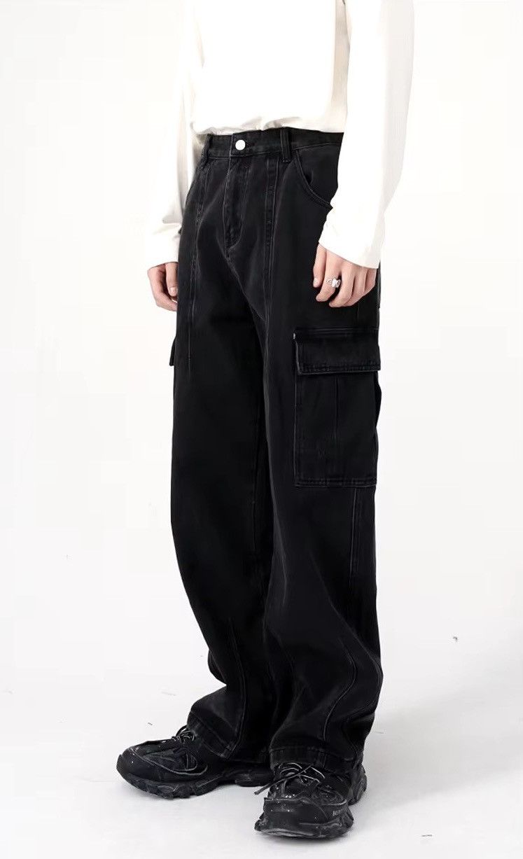 Jean × Vintage Streetwear Washed Cargo Loose Jeans Y2k Size US 32 / EU 48 - 2 Thumbnail