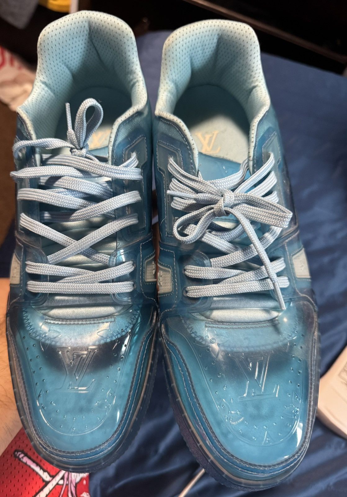 Louis Vuitton × Virgil Abloh Louis Vuitton Transparent Blue Sneaker Trainers Size US 11 / EU 44 - 3 Thumbnail