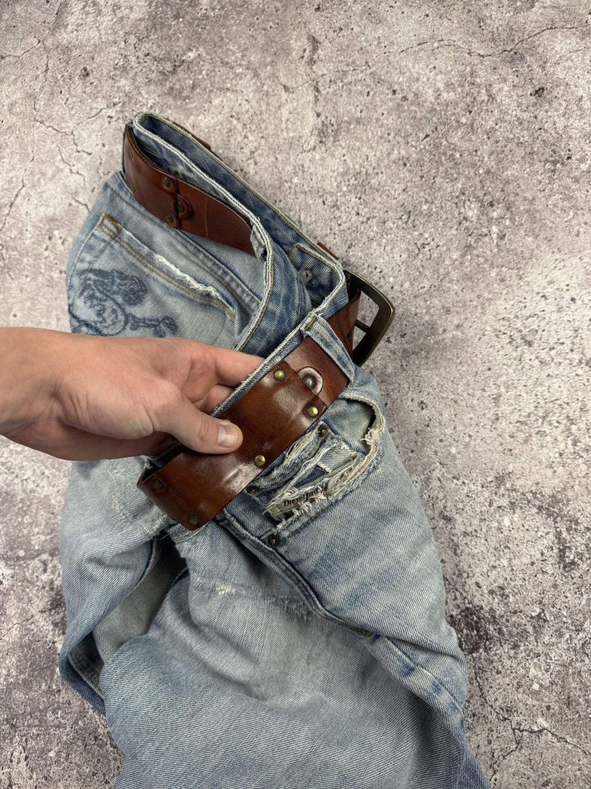 Vintage Diesel Japanese Style Archive Patchwork Leather Belt
