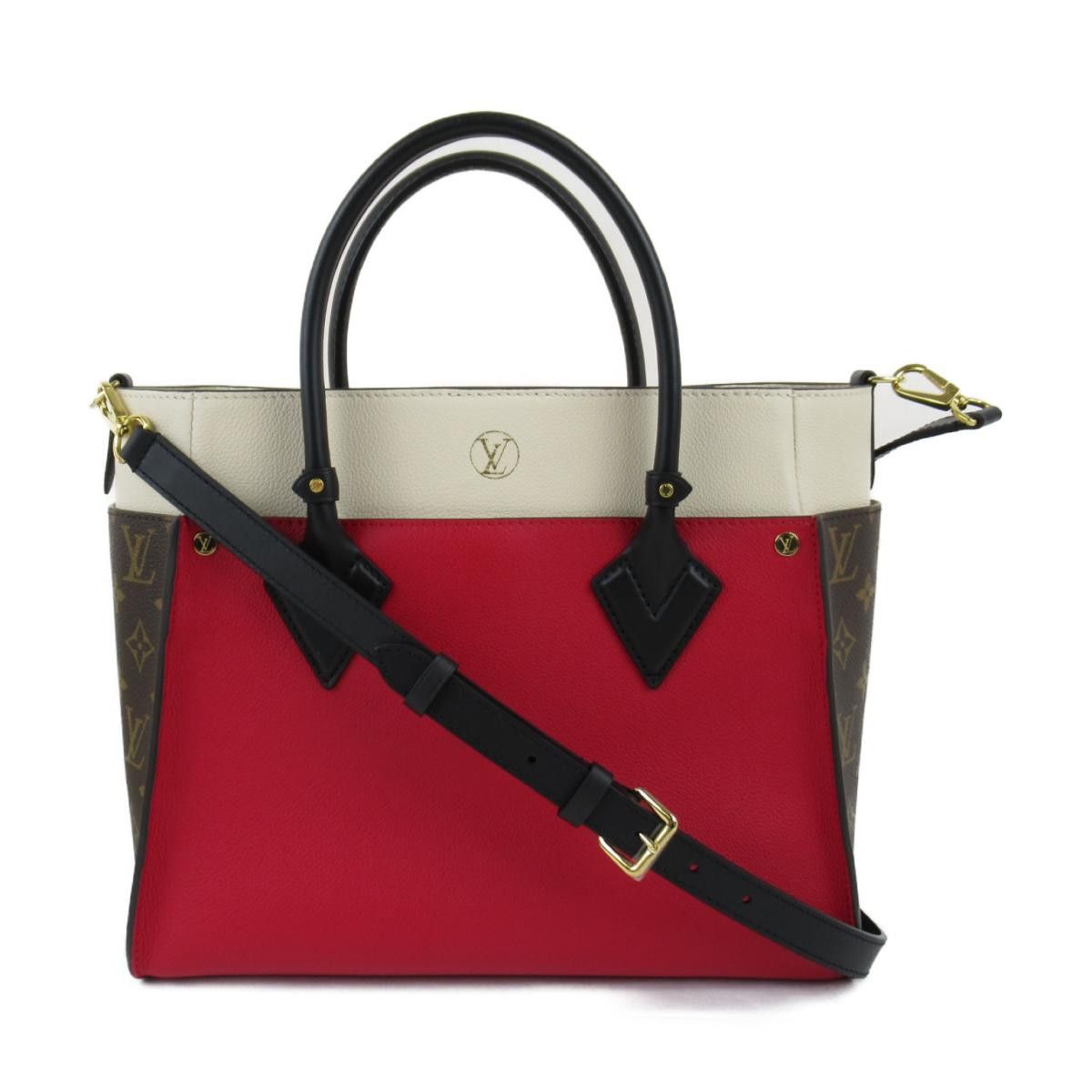 Louis Vuitton On My Side Handbag Monogram Rouge Pilat