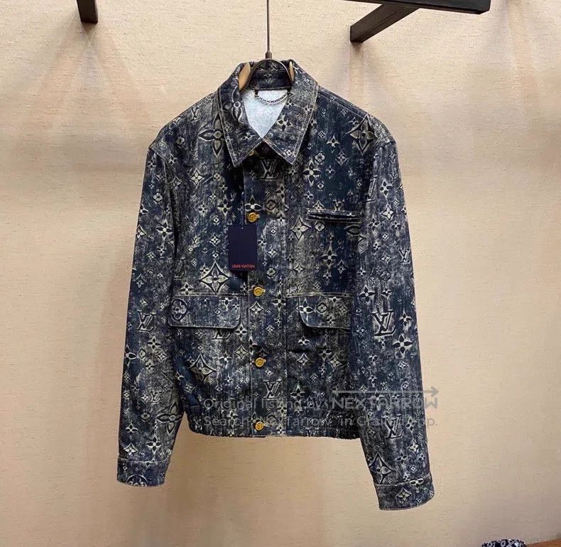 Louis Vuitton Louis Vuitton Old tie-dyed presbyopic full logo denim jack Size US XL / EU 56 / 4 - 1 Thumbnail