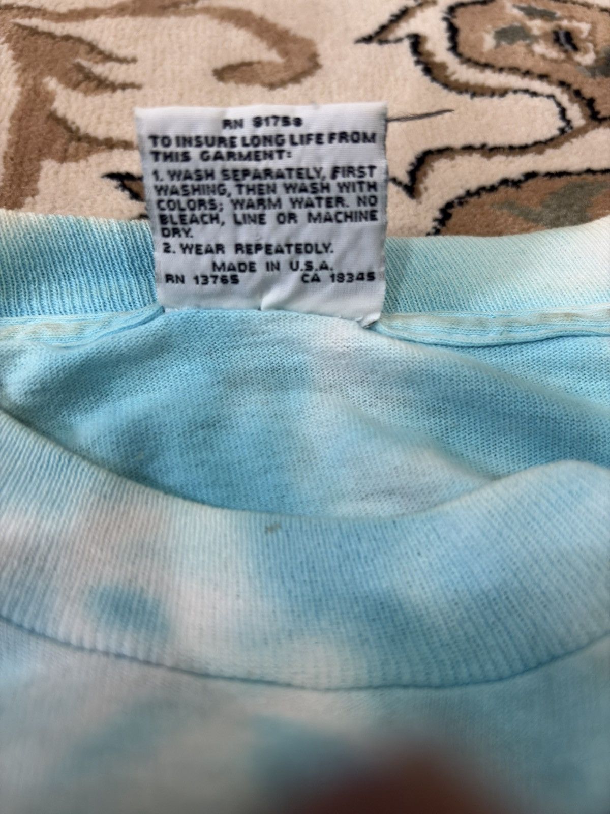 Grateful Dead × Liquid Blue Vintage 90s Grateful Dead Bretha Tie Dye Liquid Blue T Shirt Size US L / EU 52-54 / 3 - 8 Thumbnail