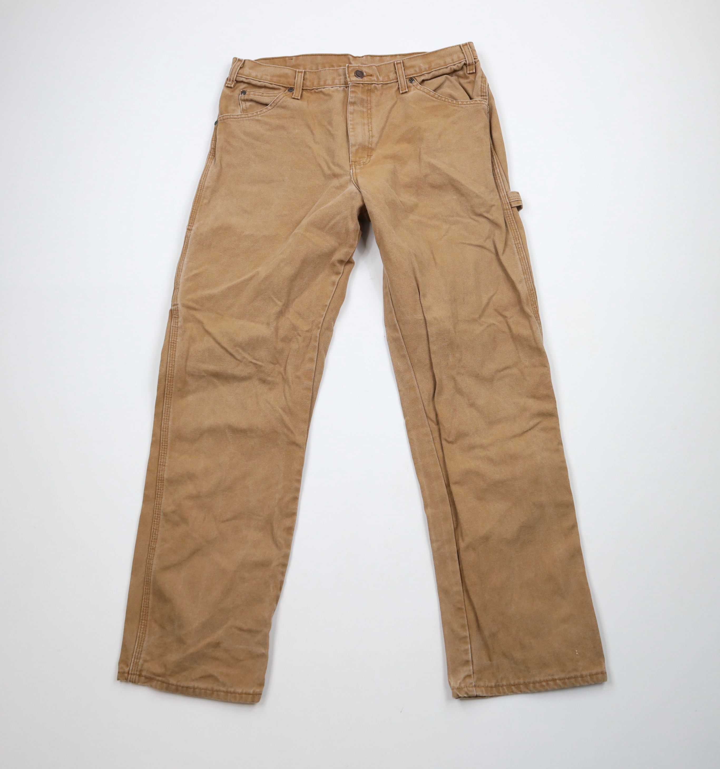 Dickies × Vintage Vintage Y2K Dickies Relaxed Canvas Wide Leg Dungaree Pants Size US 34 / EU 50 - 1 Thumbnail