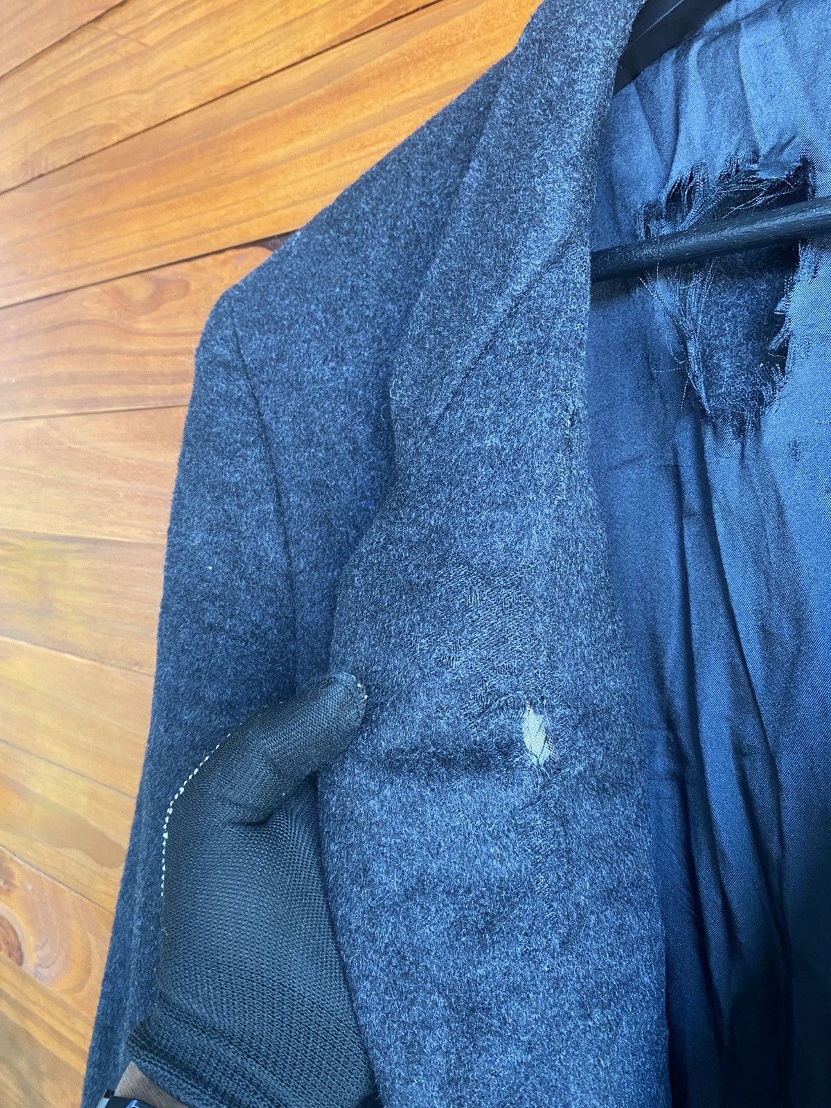Comme des Garcons Homme Comme des Garçons Homme Wool Blazer Jacket Disstress Size US M / EU 48-50 / 2 - 6 Thumbnail