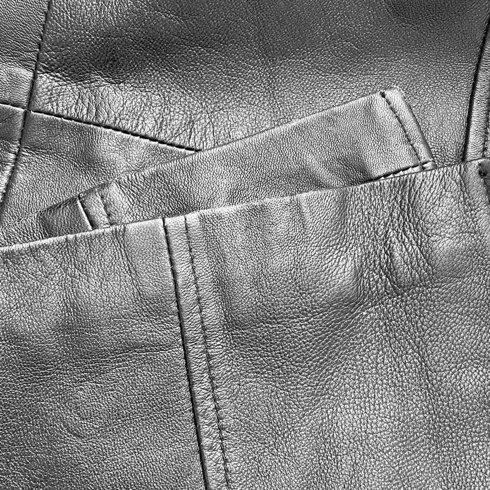 Vintage Super long Avant Garde Matrix leather maxi coat Size S / US 4 / IT 40 - 7 Thumbnail