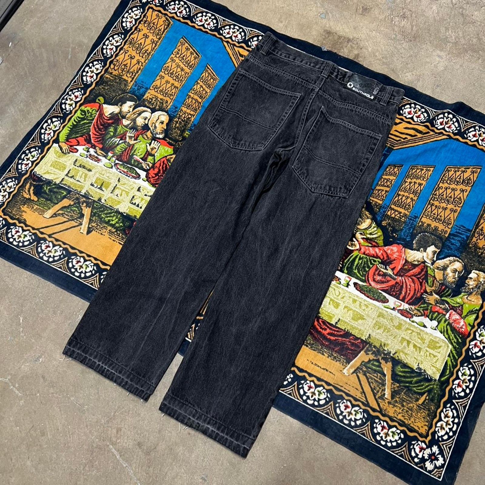Southpole Black baggy southpole jeans size 34x31 wide leg punk skater Size 34" / US 12 / IT 48 - 4 Thumbnail