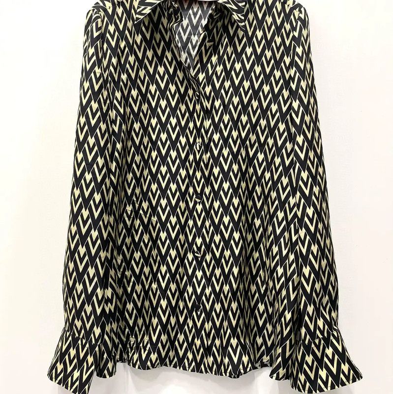 Valentino Multicolor Silk Long Sleeve Blouse 0089