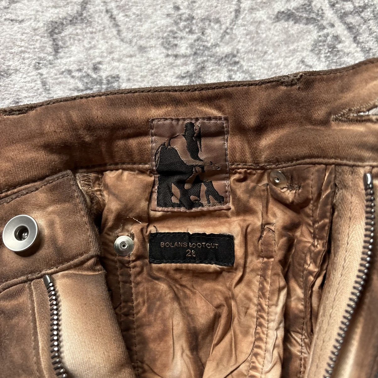 Rick Owens Rick Owens DRKSHDW Henna Brown Waxed Bolan Jeans | Size 26 Size US 26 / EU 42 - 13 Thumbnail