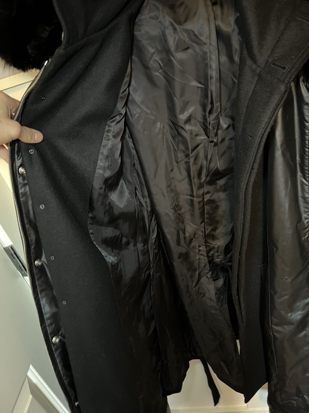 Juun.J JUUN.J Racoon and Rabbit hair multi layered wool long coat Size L / US 10 / IT 46 - 7 Thumbnail