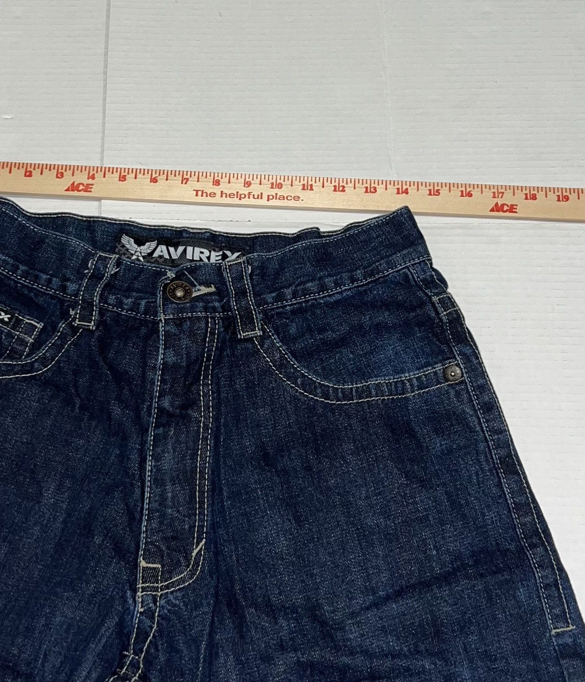 Avirex Vintage Avirex Jean Shorts Mens 32 Dark Blue Denim Y2k Baggy Size US 32 / EU 48 - 4 Thumbnail