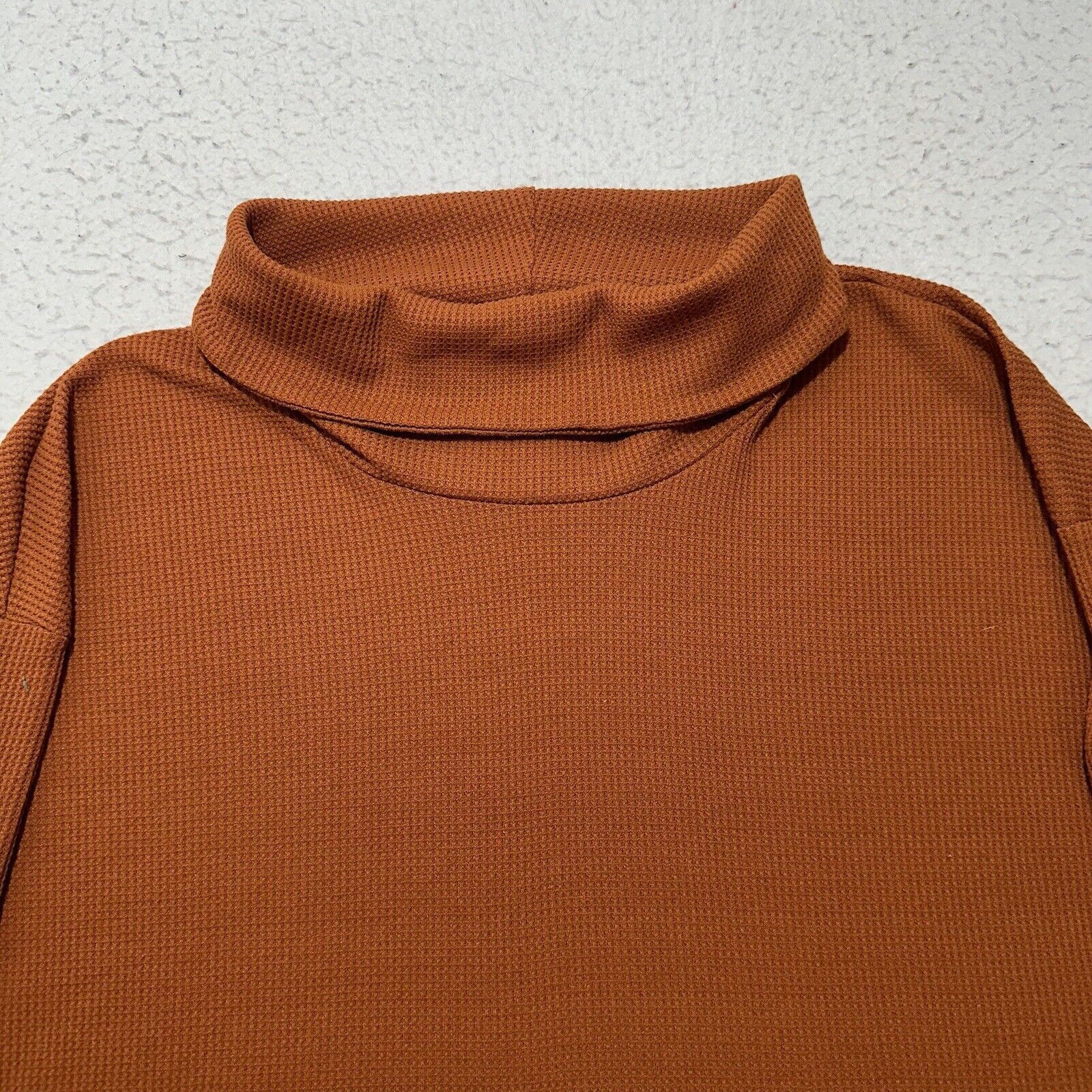 Other LuLaRoe Medium Burnt Orange Cowlneck Waffle Knit Sweater Size M / US 6-8 / IT 42-44 - 2 Thumbnail