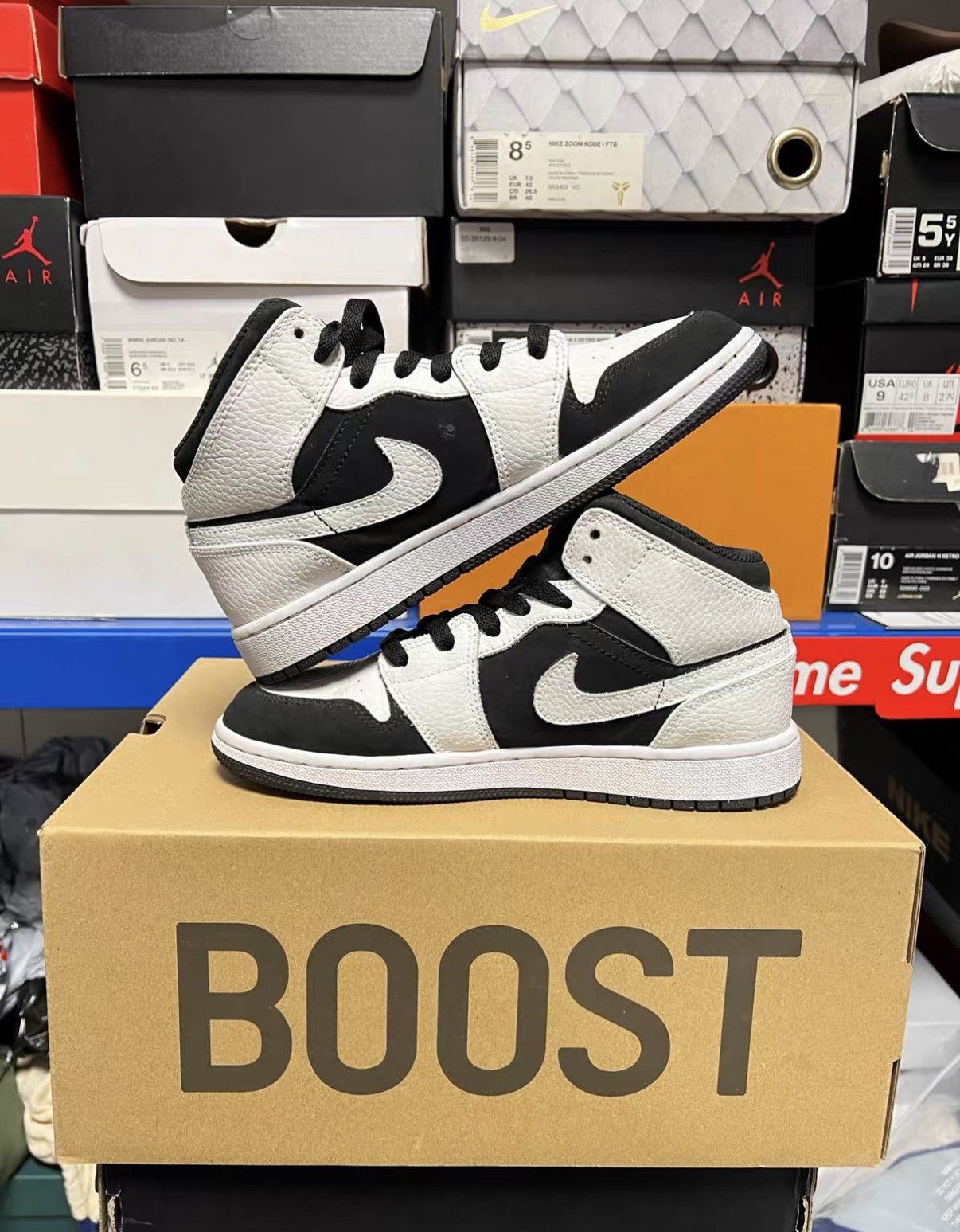 Jordan Brand Air Jordan 1 Black White Panda J42 Size US 6.5 / IT 36.5 - 5 Thumbnail