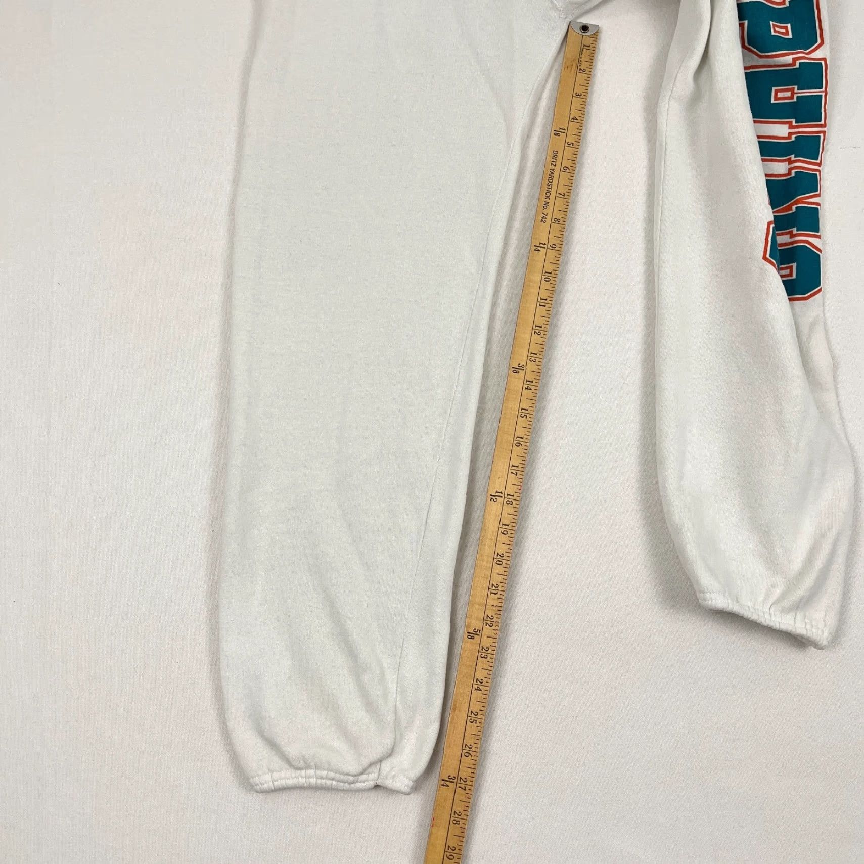 NFL VTG Miami Dolphins Sweatpants Adult Mens L White 90s Retro NFL Pockets Classic Sports Casual Sweatpants Size US 33 - 6 Thumbnail