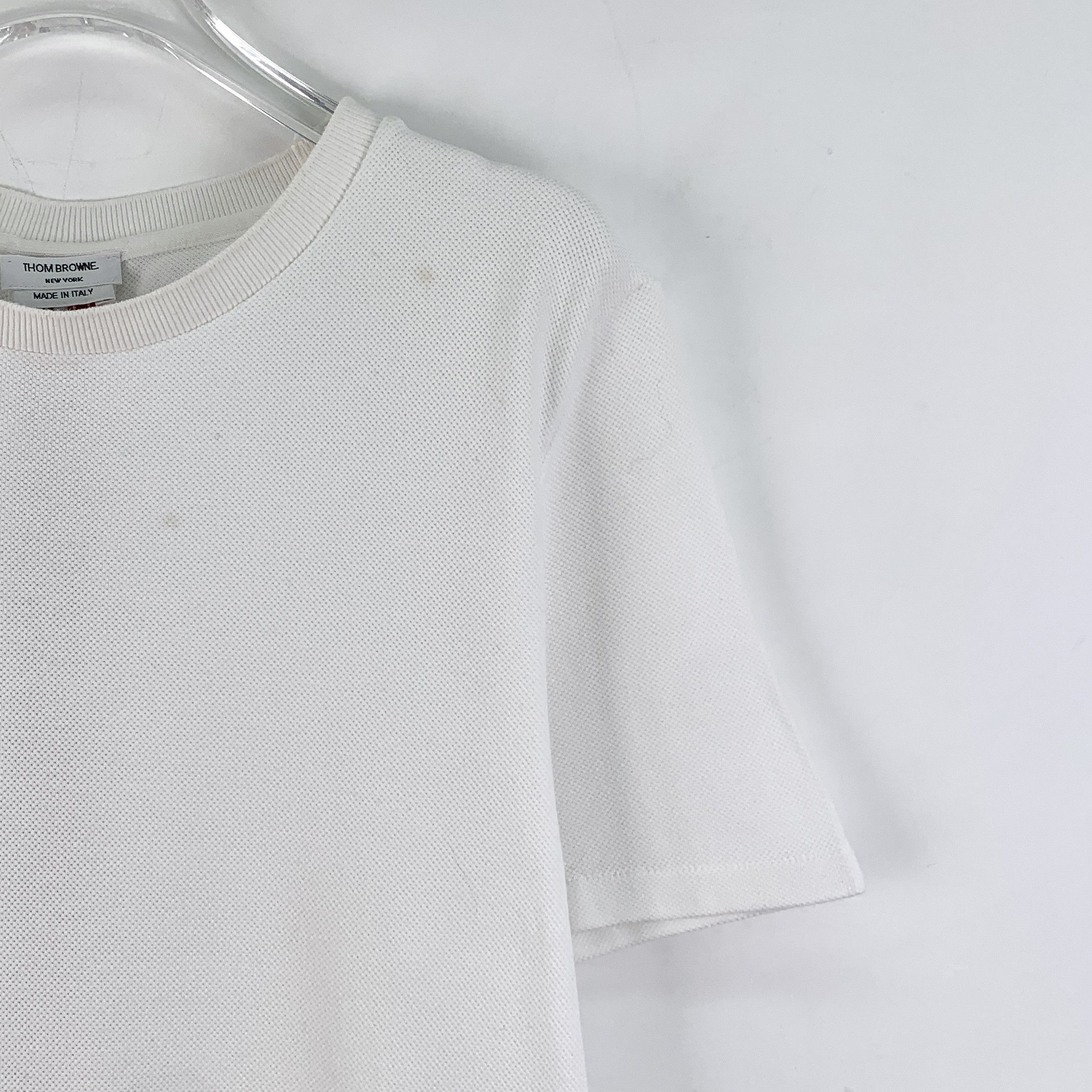 Thom Browne Thom Browne White Striped Cotton Tee (Size 1) Size US S / EU 44-46 / 1 - 6 Thumbnail