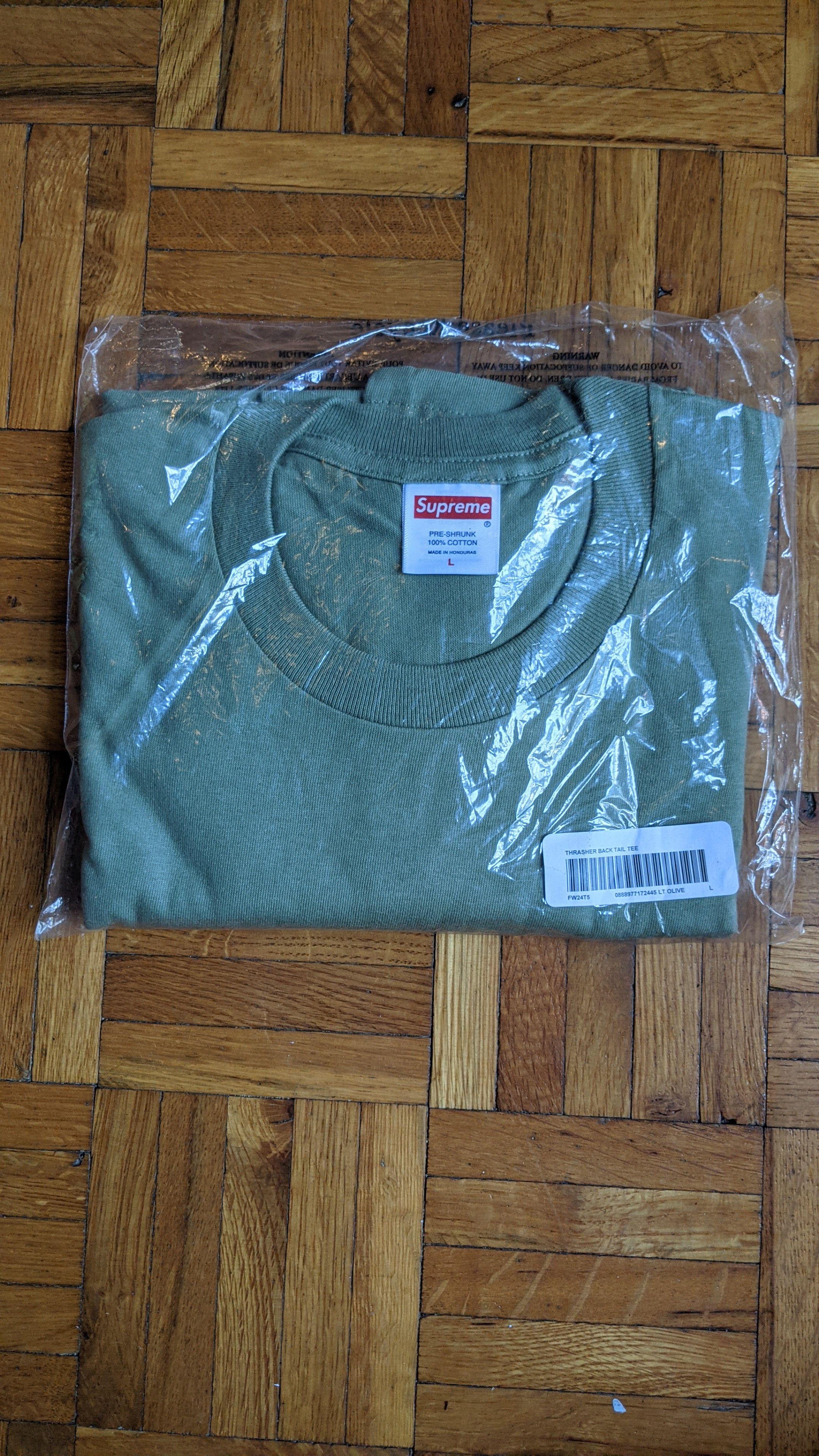 Supreme × Thrasher Supreme X Thrasher Back Tail Tee Olive Large 