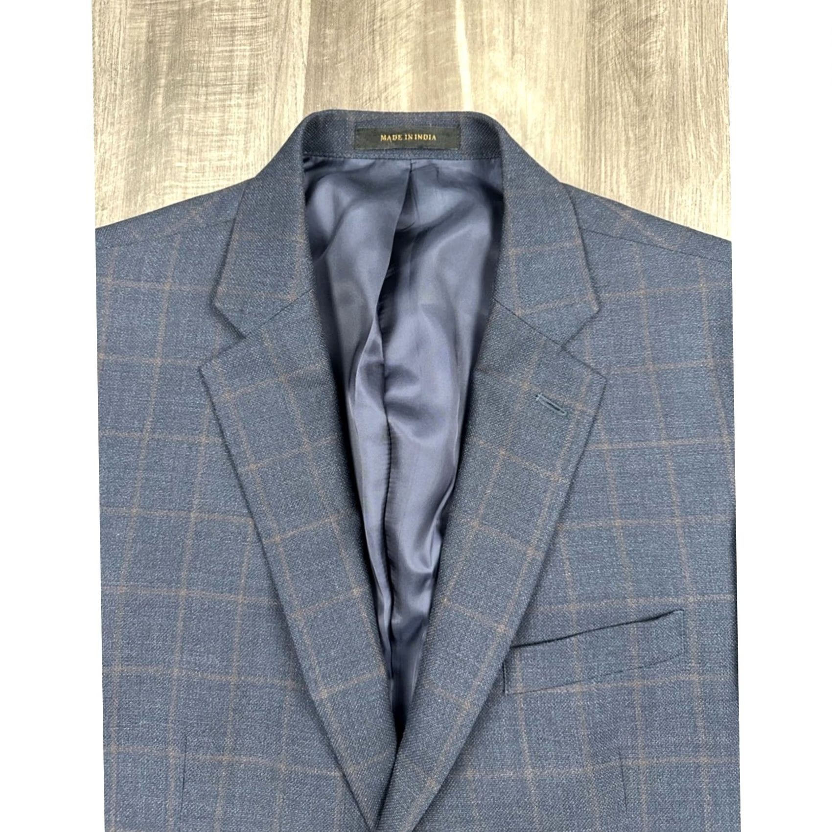 Jos. A. Bank Jos. A. Bank Reserve Windowpane Silk Wool Sport Coat Blazer 42R Navy Brown Wool Silk Blazer Men 42R Blazer Mens 2 Piece Blazer Vintage 90s Size 42R - 5 Thumbnail