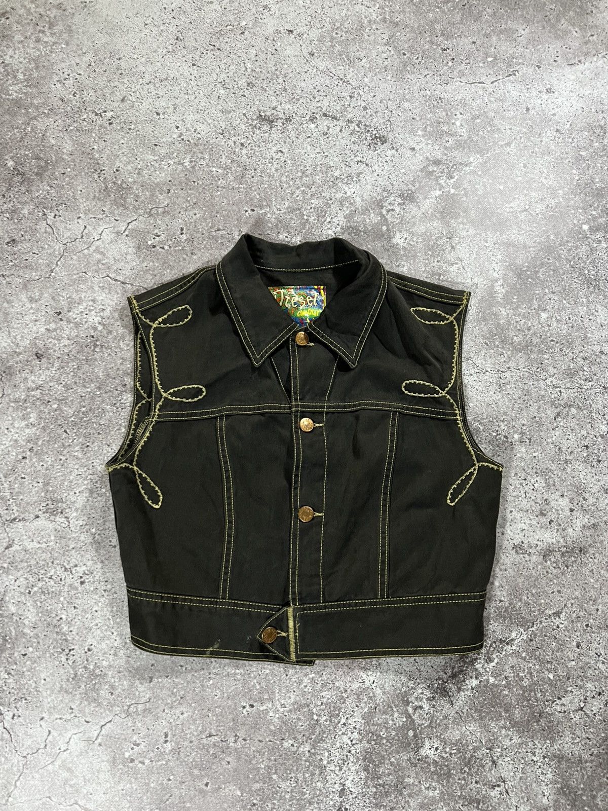 Diesel Y2K Diesel Boho Western Vest Brown Jacket 00s 2000s vintage Size S / US 4 / IT 40 - 1 Thumbnail