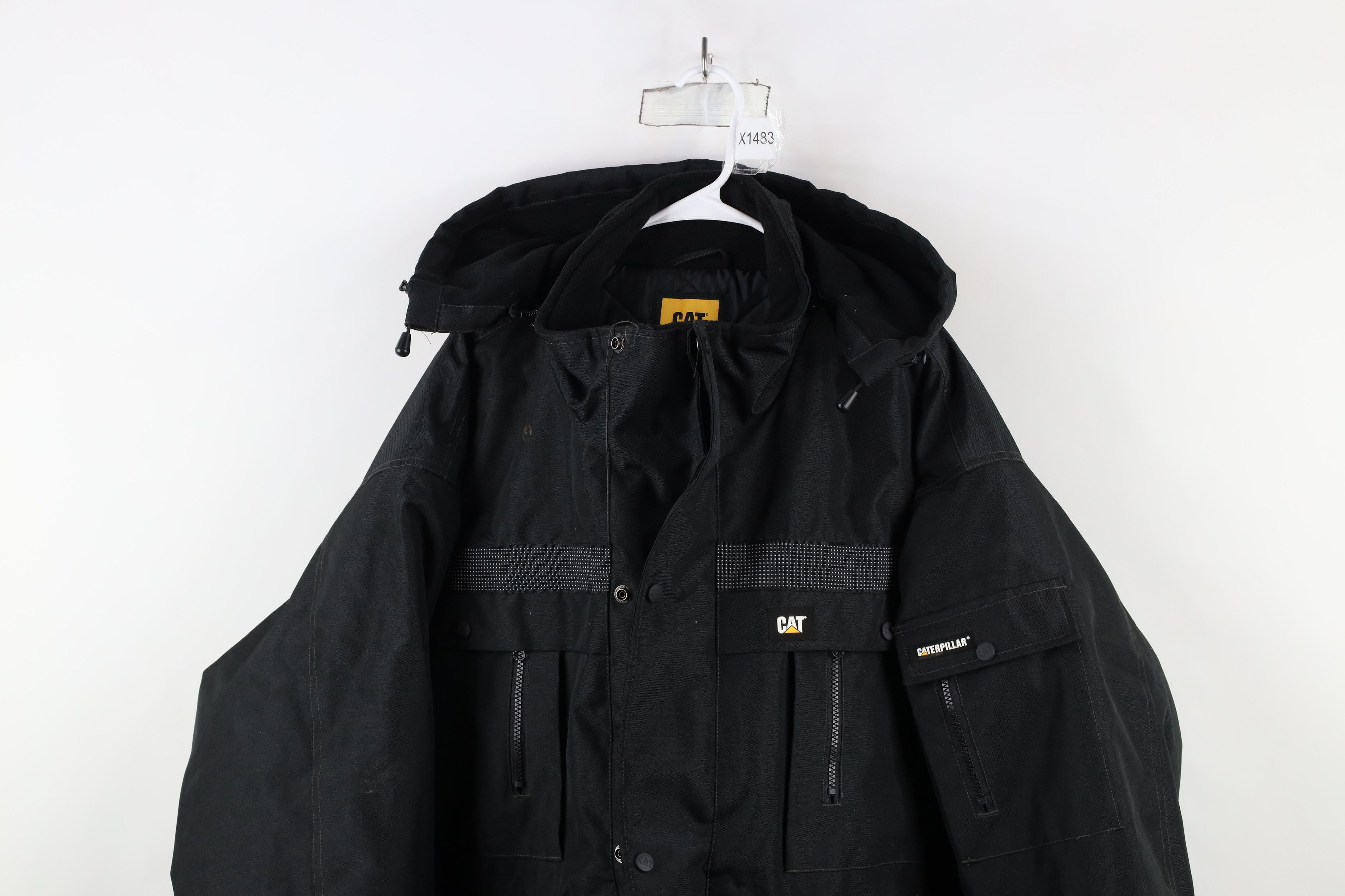 Caterpillar × Vintage Vintage Caterpillar Quilted Hooded Heavy Duty Jacket Black Size US XXL / EU 58 / 5 - 2 Thumbnail