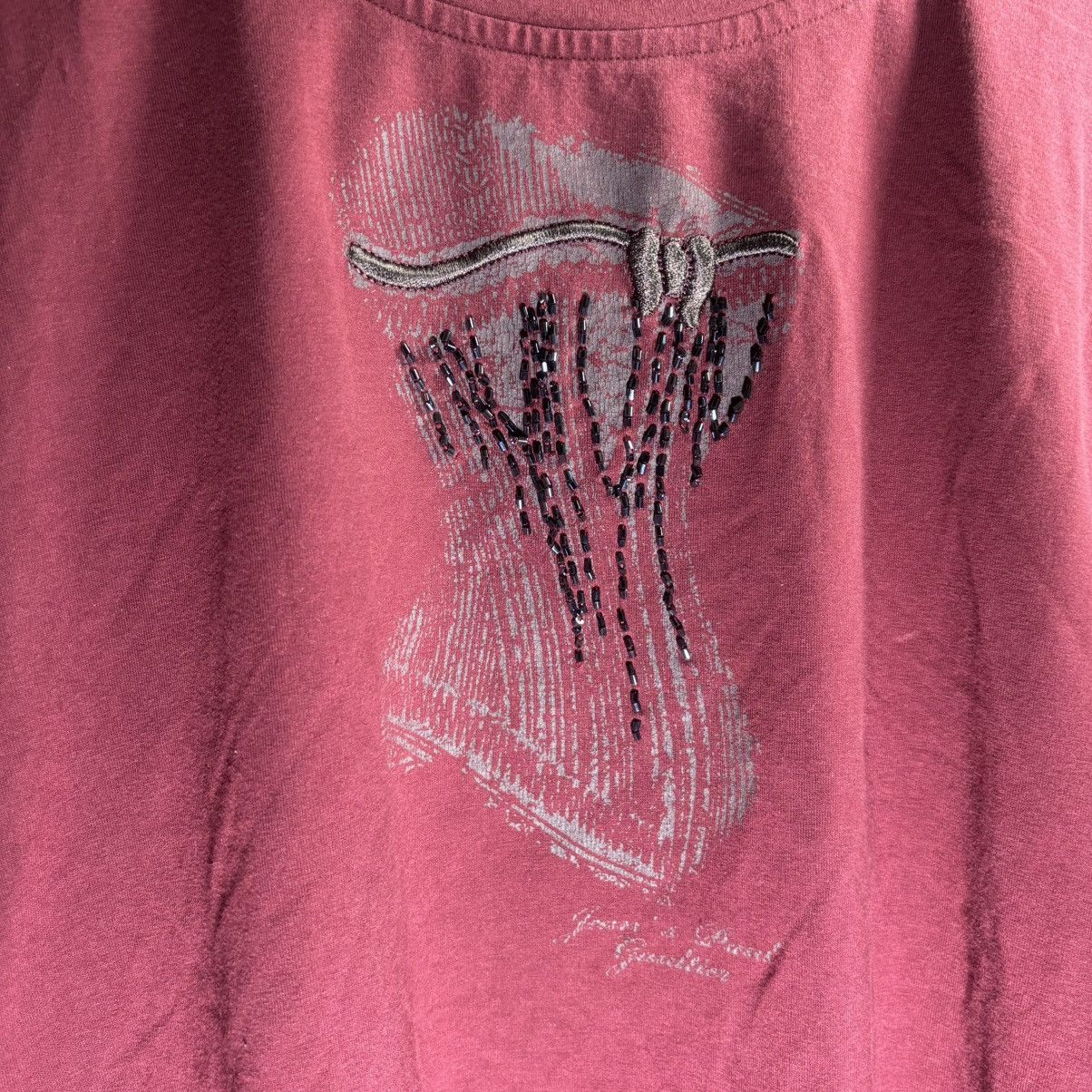 Jean Paul Gaultier Jean Paul Gaultier 2000s Corset Longsleeve Top Burgundy Size S / US 4 / IT 40 - 4 Thumbnail