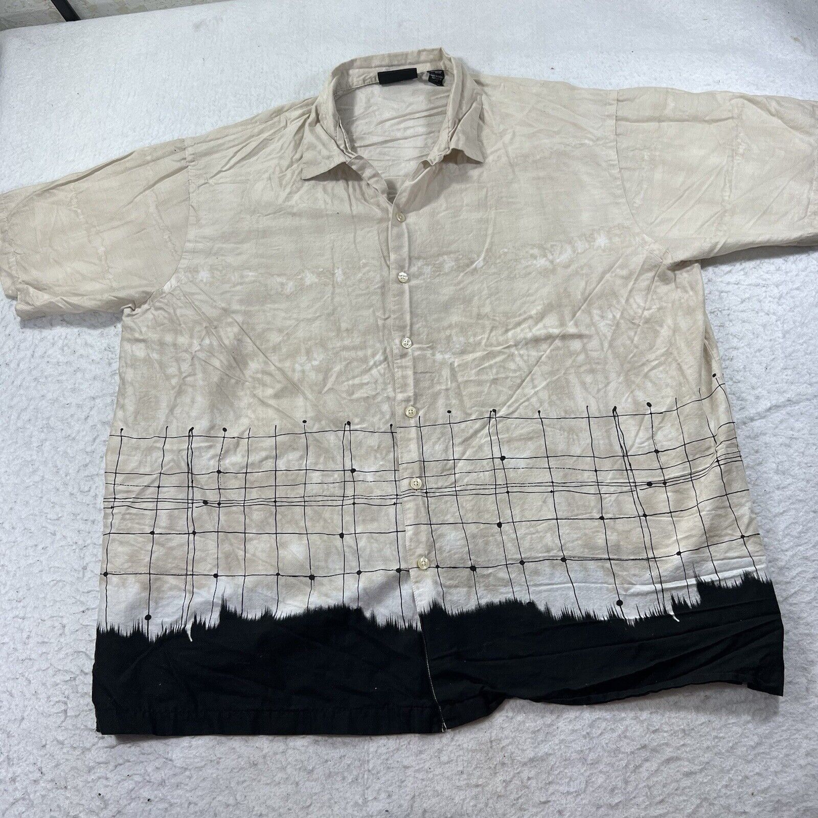 Greg Norman Greg Norman Collection Beige Black Button Front Shirt Size US XL / EU 56 / 4 - 1 Thumbnail