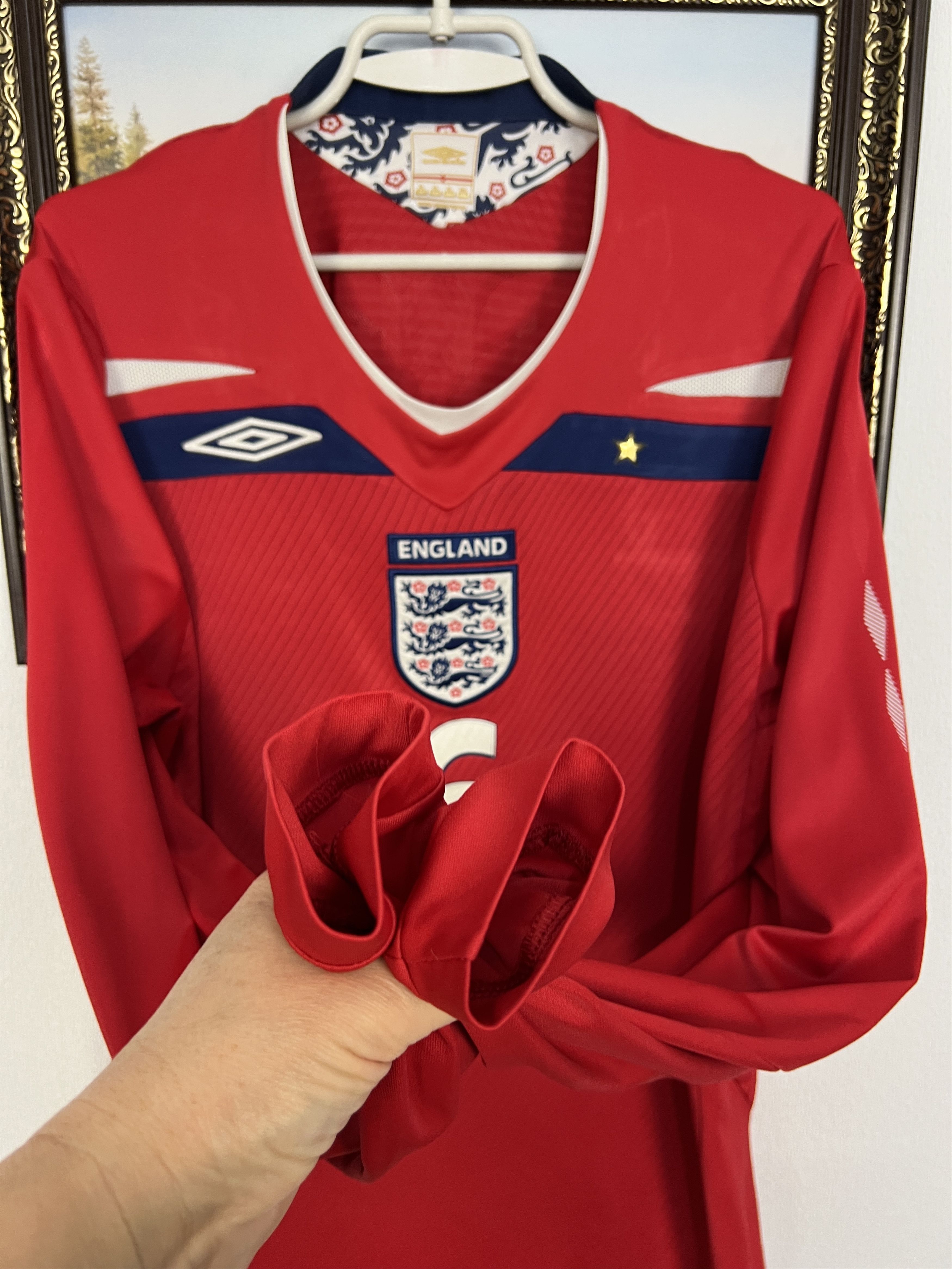 Umbro England Away football shirt Long Sleeve #6 Terry Jersey Size US XL / EU 56 / 4 - 5 Thumbnail