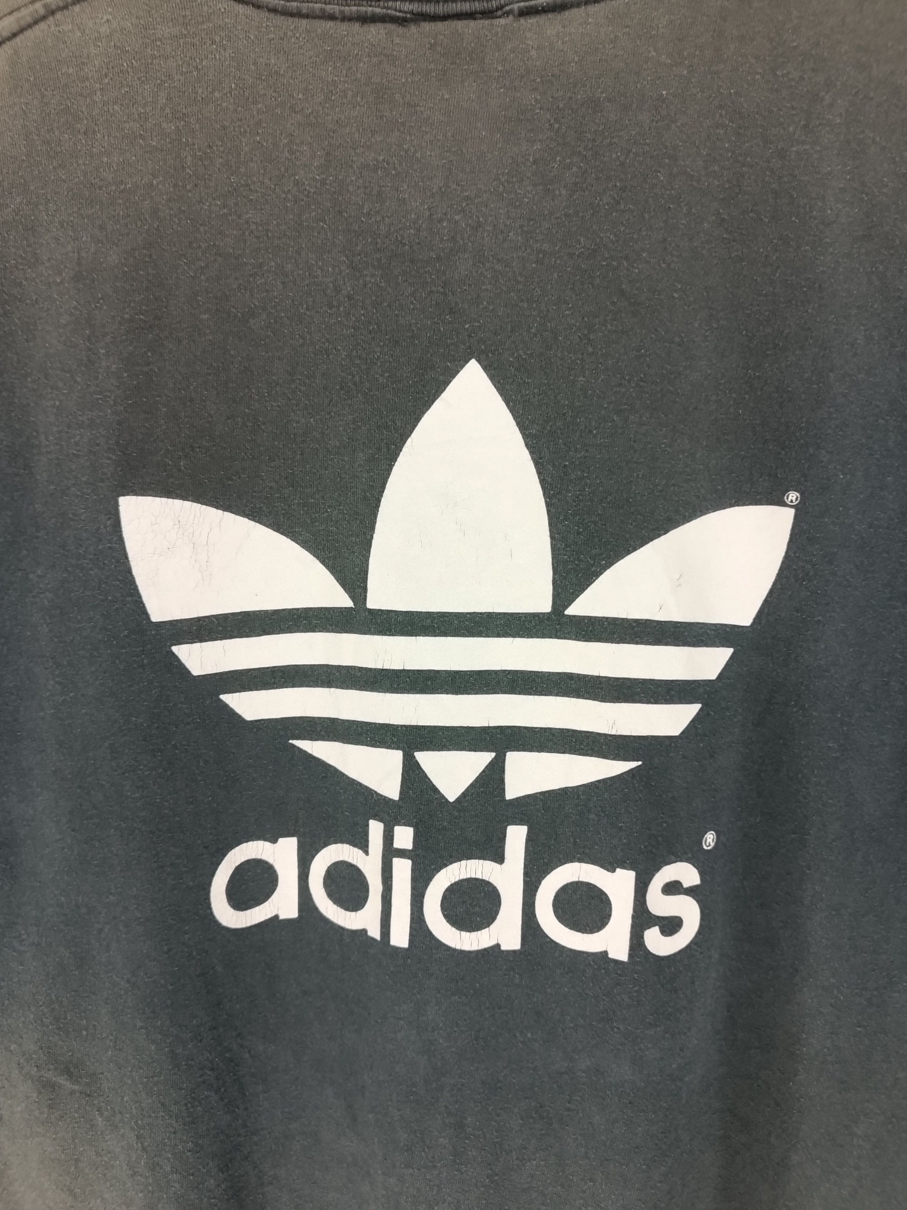Adidas THRASHED FADED VINTAGE 90'S ADIDAS TREFOIL STITCH VERY RARE Size US XL / EU 56 / 4 - 16 Thumbnail