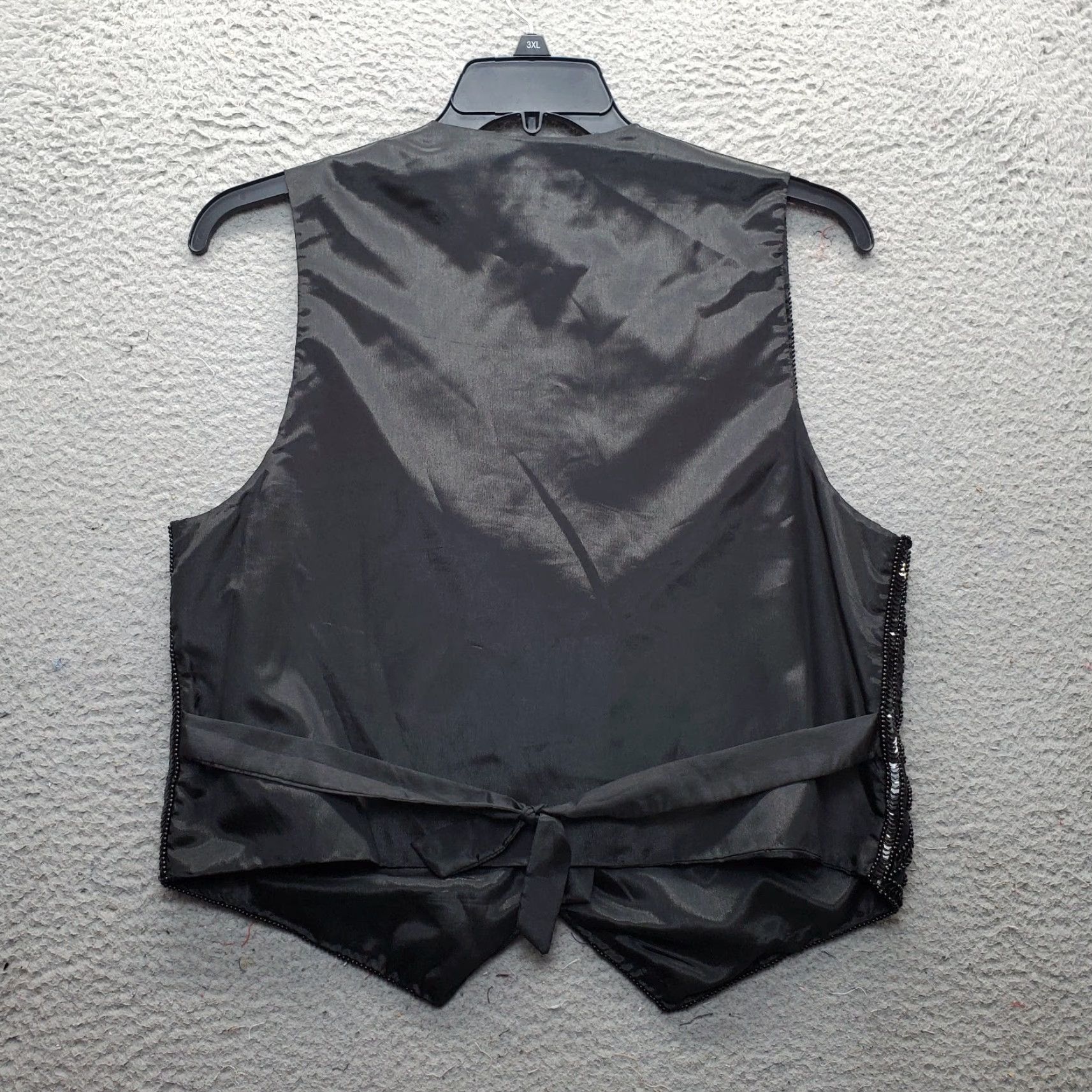 Vintage Spenser Jeremy Formal Vest Womens Size M Black Silk Beaded Sequin Button Front Size M / US 6-8 / IT 42-44 - 2 Thumbnail