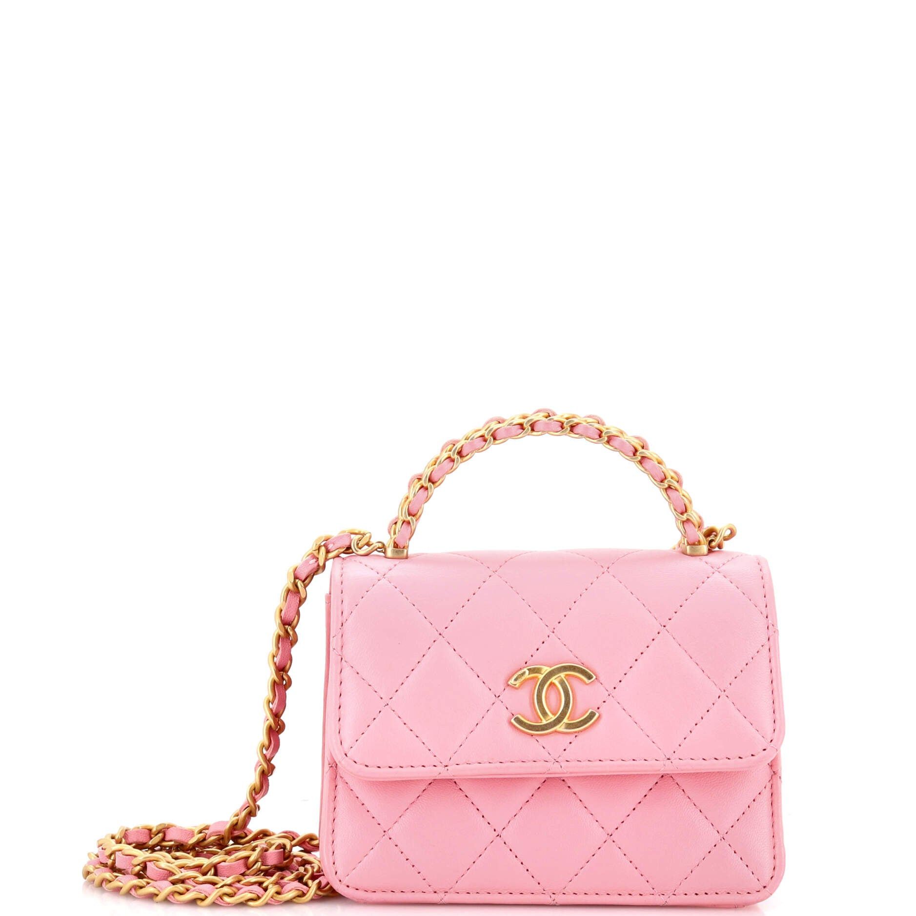 Chanel Woven Top Handle CC Flap Clutch on Chain Size ONE SIZE - 1 Thumbnail